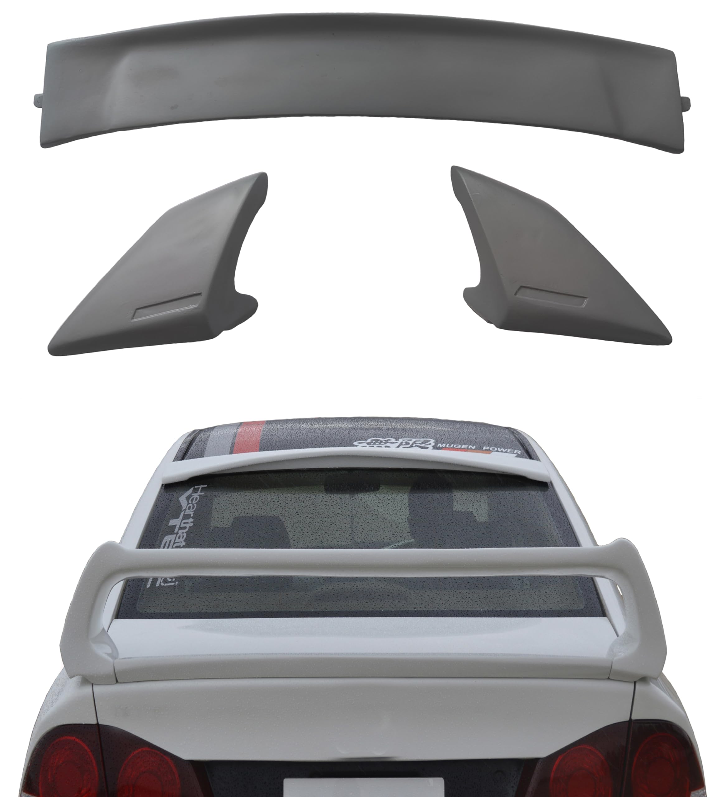Car Spoiler Compatible with Civic (Unpainted - Ps Grey Color) Car Spoiler with Light Weight Fiber Reinforced Plastic (FRP) - Drilling Required.