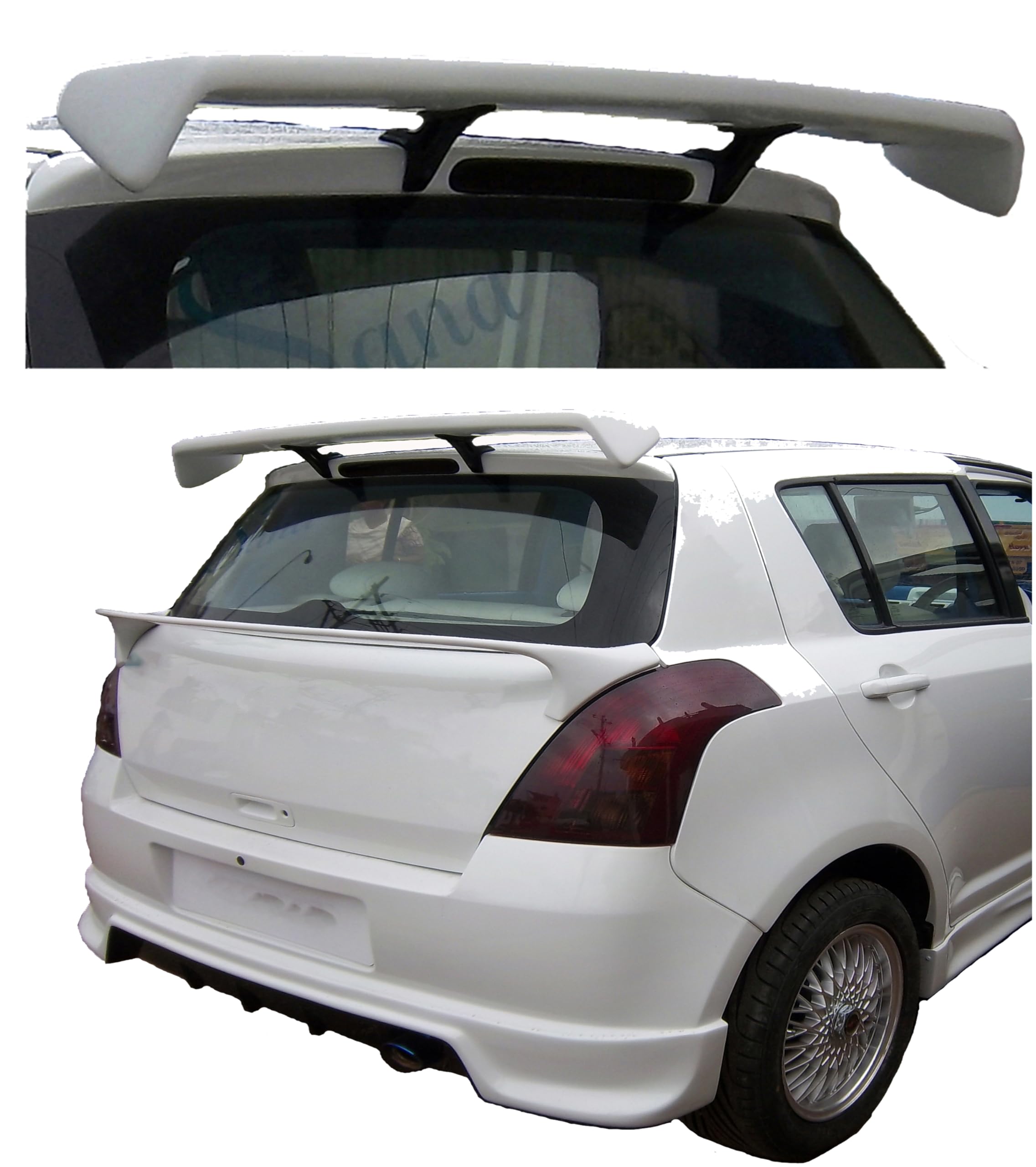 Car Spoiler Compatible to Swift Semi-Finished (Unpainted) Fiber Reinforced Plastic (FRP)