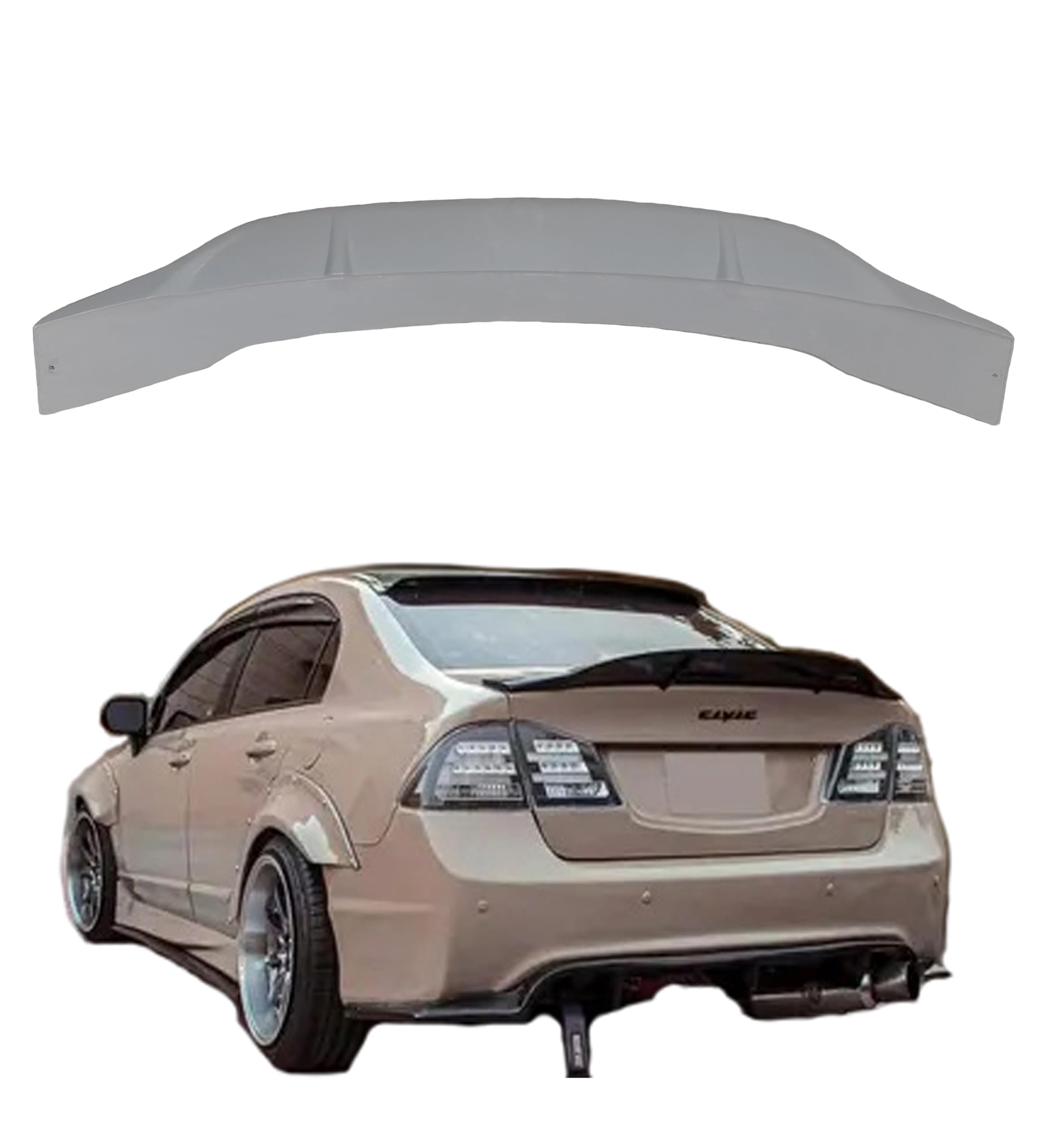 Car Spoiler Compatible for Civic Lip Spoiler Semi-Finished - Unpainted (FRP) Civic Car Spoiler