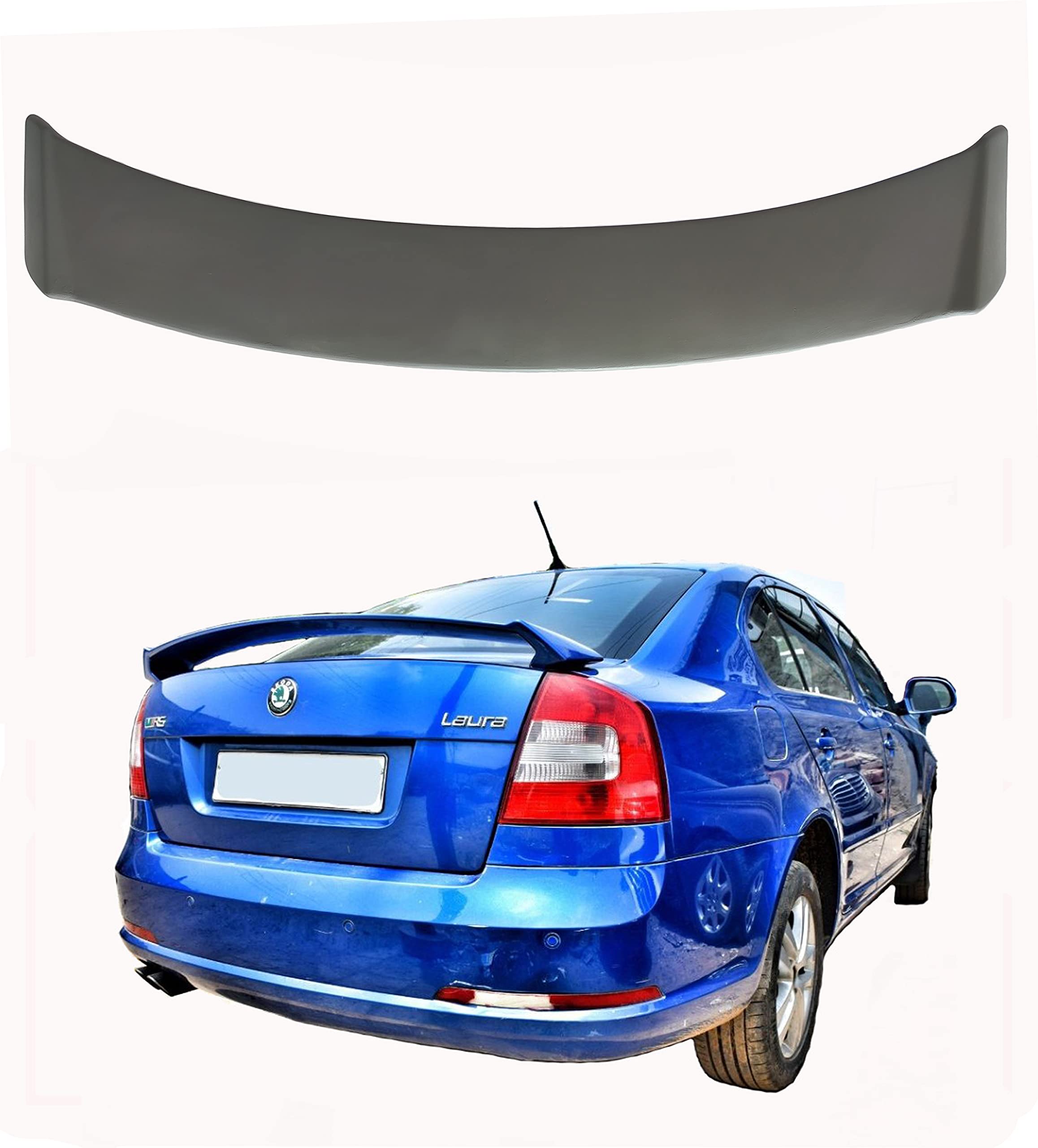 Car Spoiler Compatible with Skoda Laura (Unpainted - Grey Color)