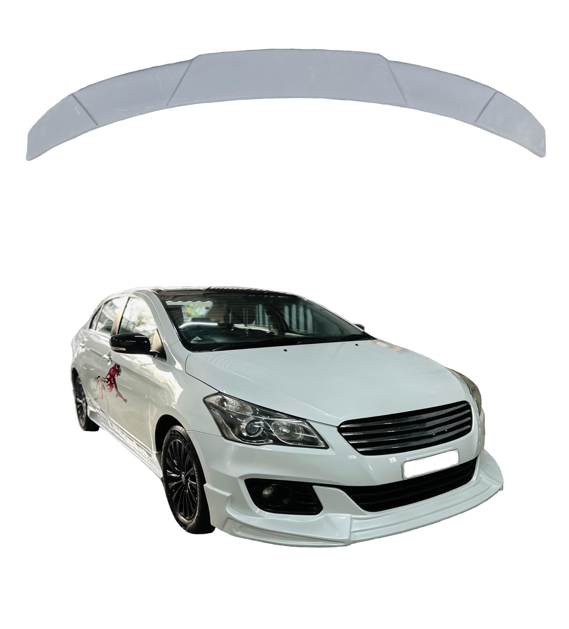 Car Spoiler Compatible to Ciaz Lip Spoiler Semi-Finished (Unpainted) Fiber Reinforced Plastic (FRP)