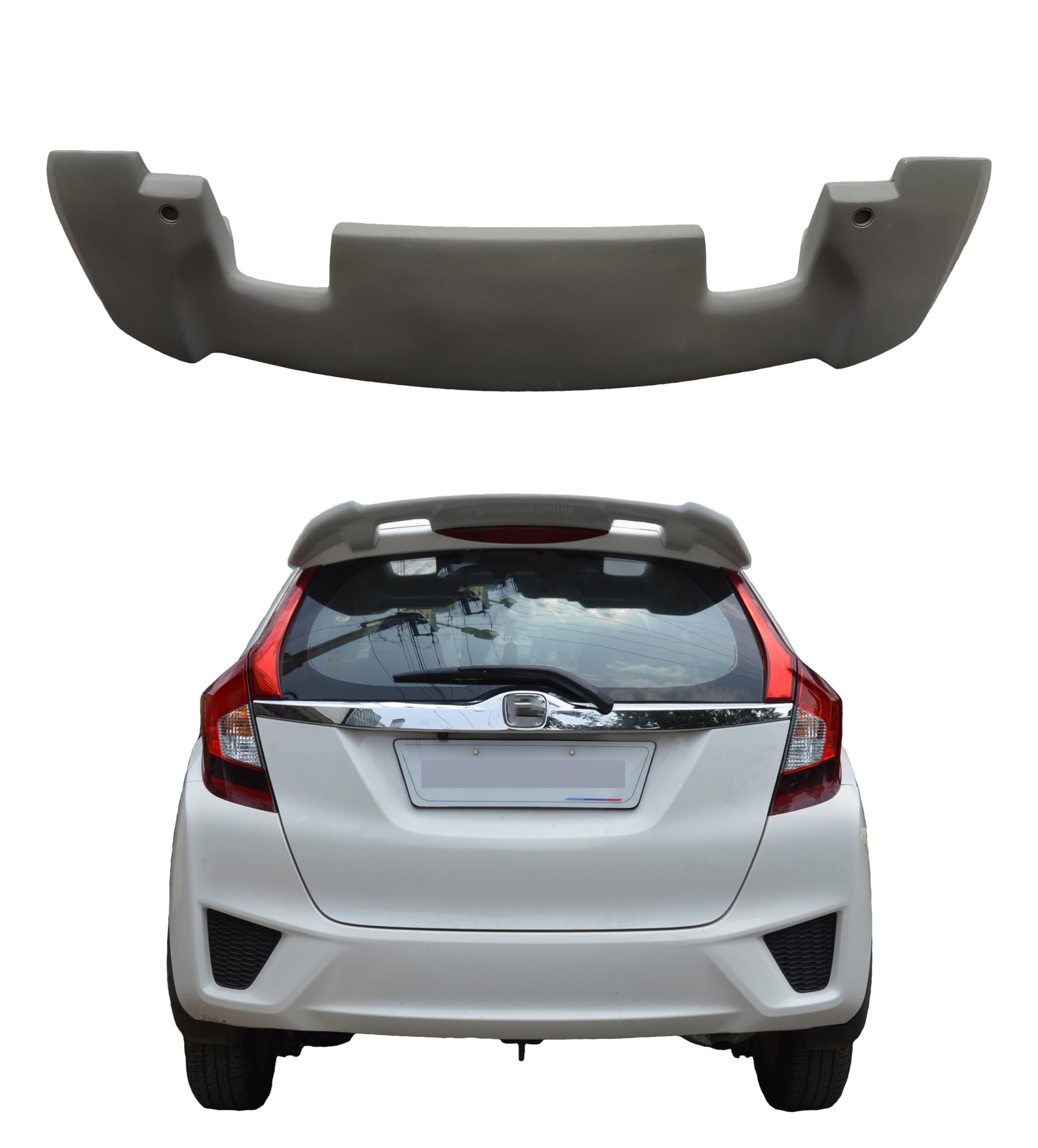 Jazz Spoiler Semi-Finished (Unpainted Grey) Car Spoiler with Light Weight Fiber Reinforced Plastic (FRP)