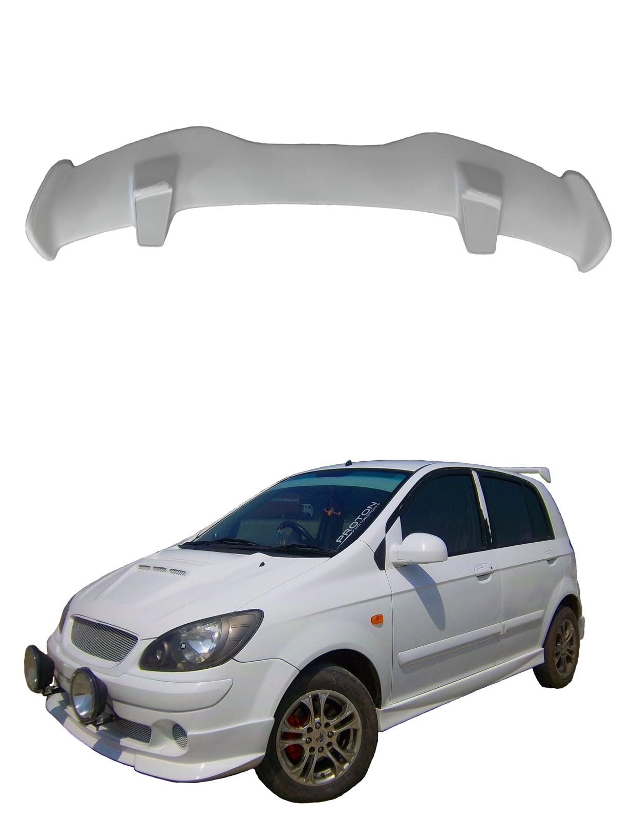 Car Spoiler Compatible for Getz | Semi-Finished - Unpainted (FRP) Spoiler