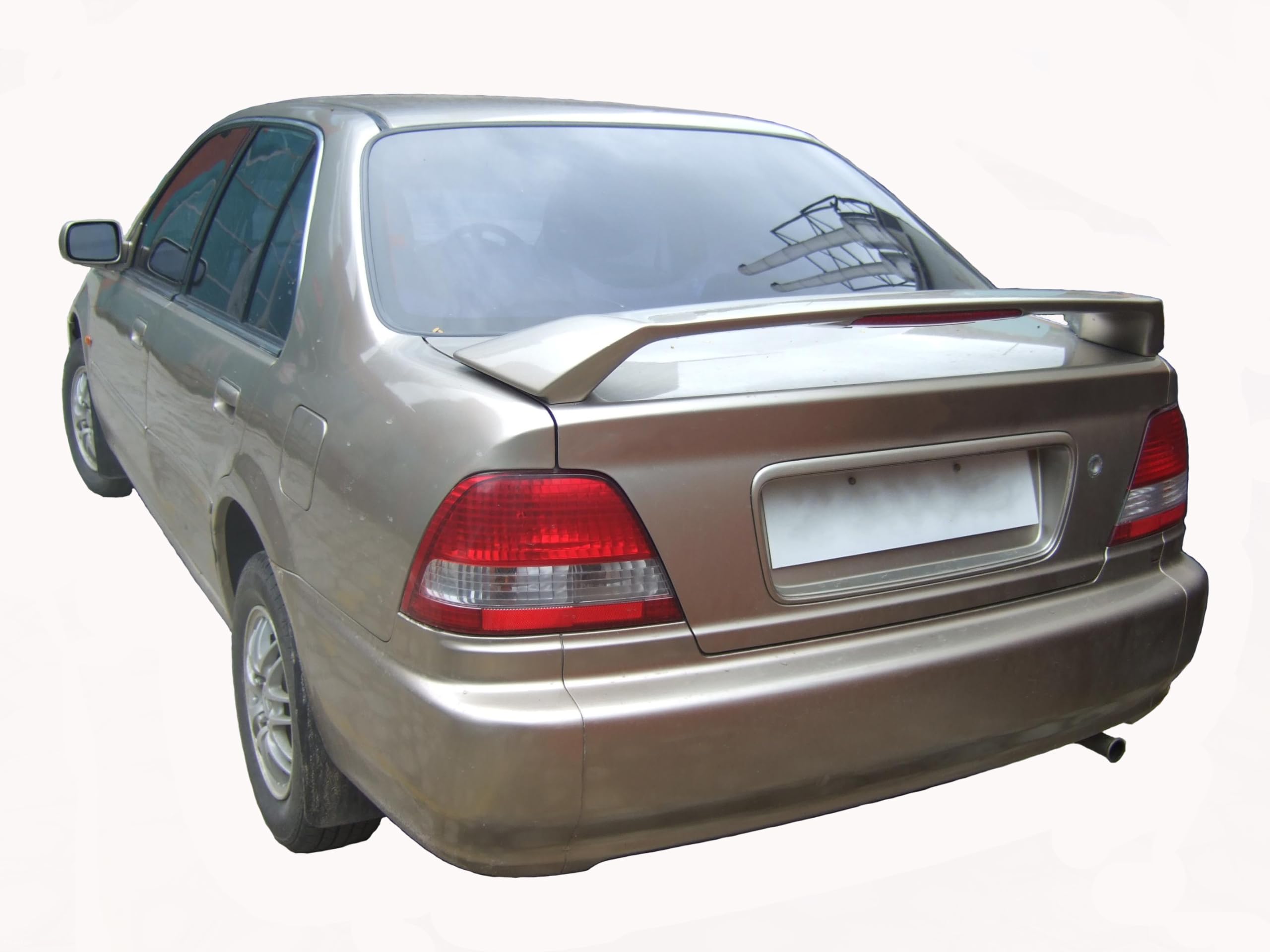 Car Spoiler Compatible with Honda City 1999 to 2002 Model (Unpainted - Ps Grey Color) Car Spoiler with Light Weight Fiber Reinforced Plastic (FRP) Drilling Required.
