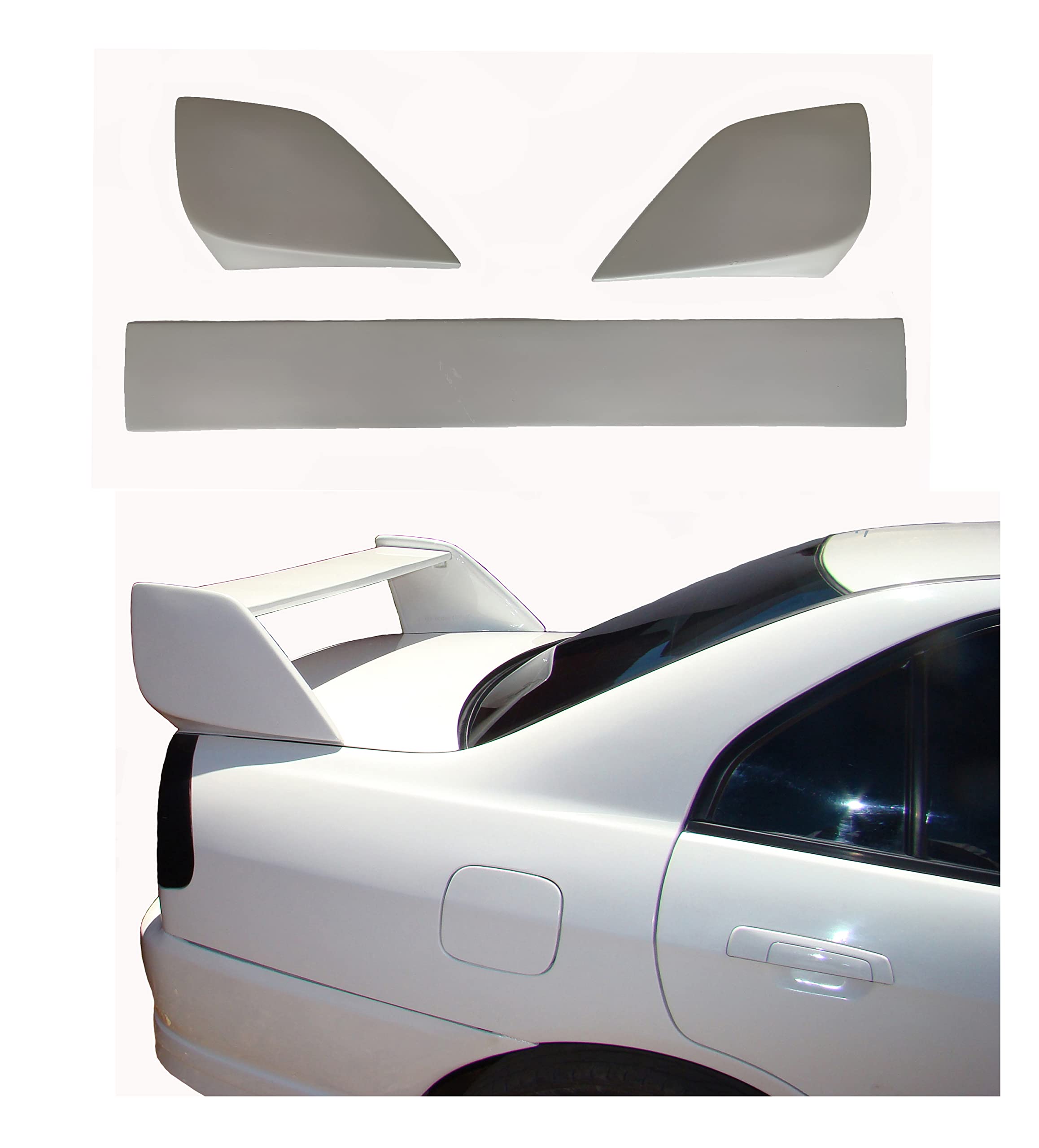 Car Spoiler Compatible with Lancer (Unpainted - Ps Grey Color) Car Spoiler with Light Weight Fiber Reinforced Plastic (FRP) - Drilling Required.