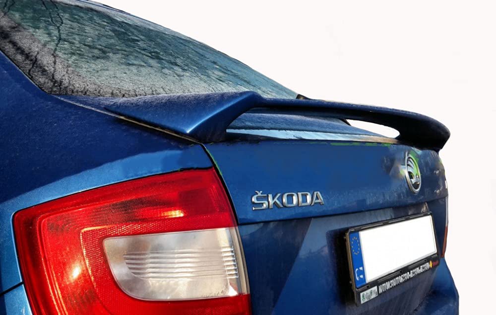Car Spoiler Compatible with Skoda Rapid (Unpainted - Ps Grey color) Car Spoiler with Light Weight Fiber Reinforced Plastic (FRP) Drilling Required.