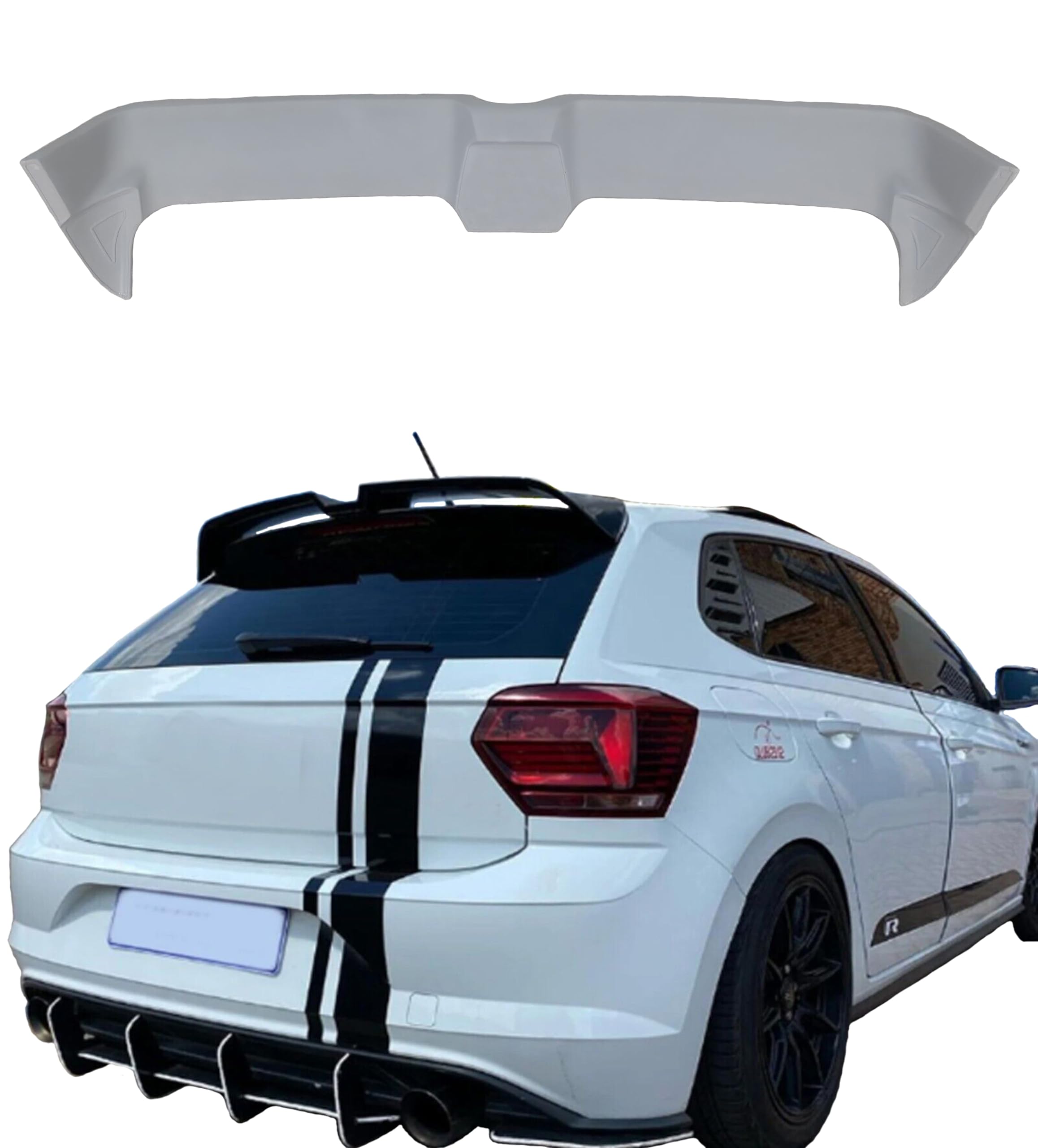 Car Spoiler Compatible for Polo Semi-Finished - Unpainted (FRP) Polo car Spoiler