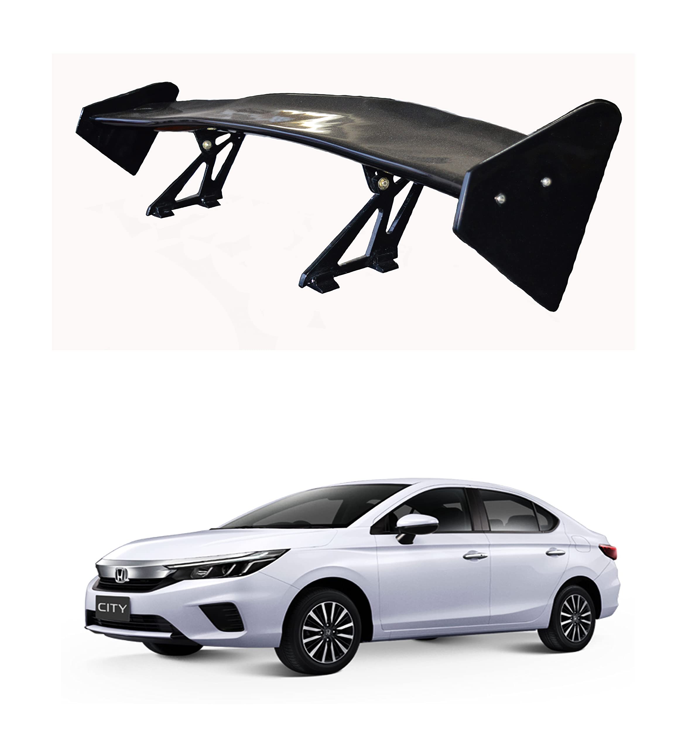 Car Spoiler Compatible with Honda City (Unpainted - Ps Grey color) Car Spoiler with Light Weight Fiber Reinforced Plastic (FRP) Drilling Required.