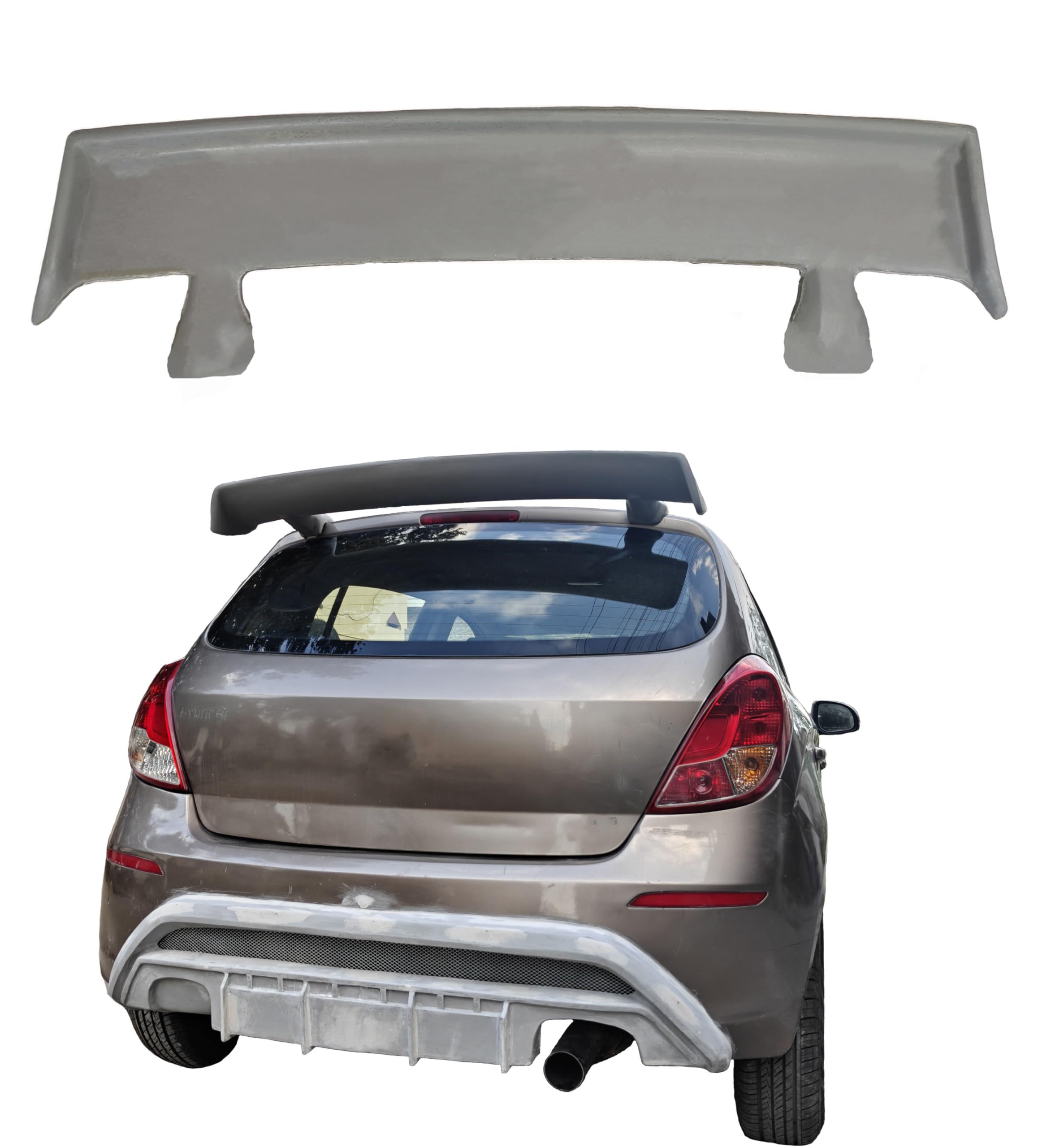 I 20 Car Spoiler - Semi-Finished (Unpainted) Fiber Reinforced Plastic (FRP)