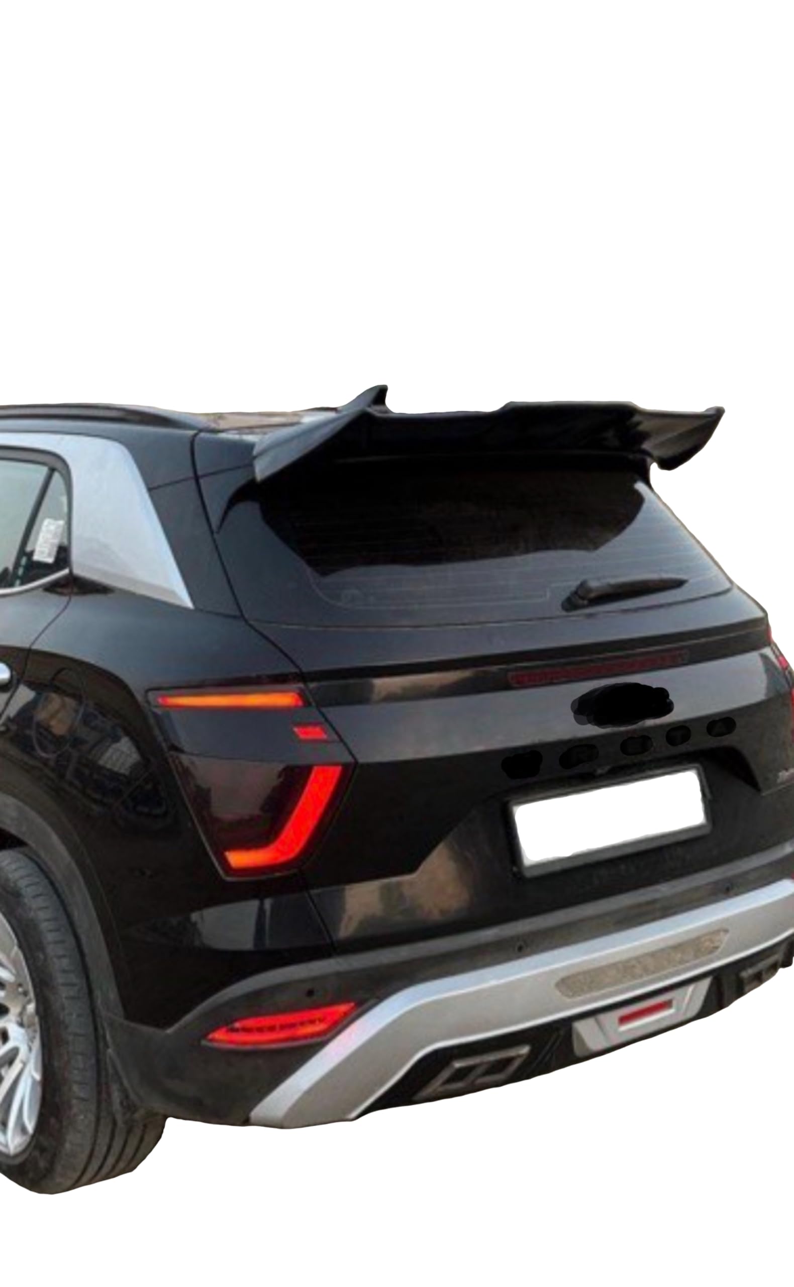 GT Type Sportz Spoiler Semi-Finished (Unpainted Grey) Car Spoiler Fiber Reinforced Plastic (FRP) Compatible with Creta