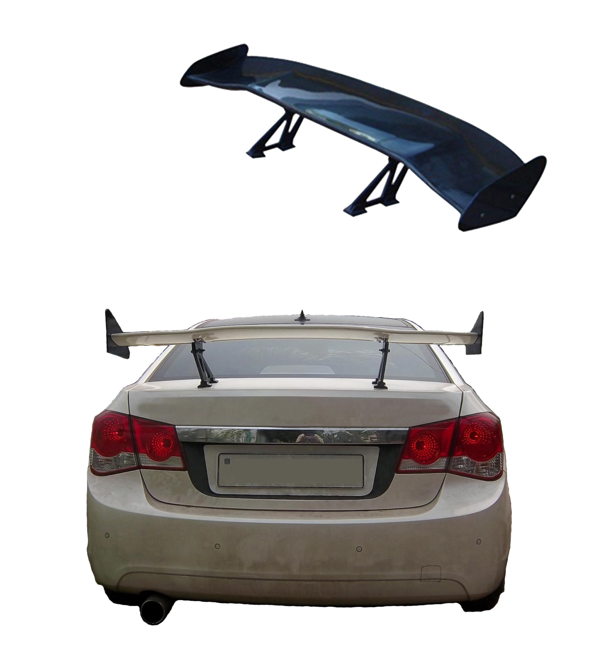 Car Spoiler | Best Gift for new car Lovers | GT Racing Type Rear Wing Spoiler Compatible for Cruze, Magnum, Optra, Sail (UNPAINTED)