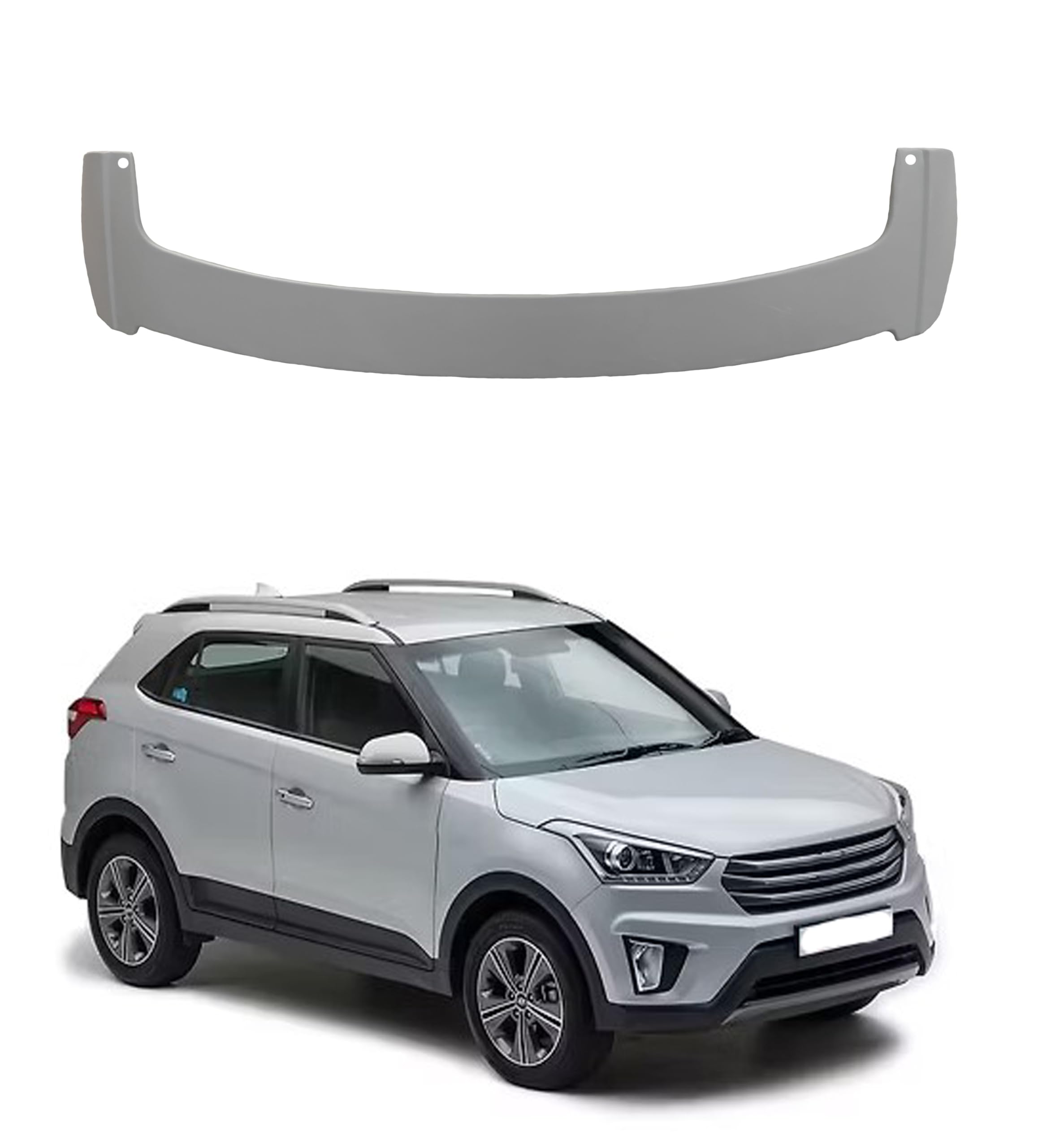 Car Spoiler Compatible for Creta 2011 to 2018 Semi-Finished - Unpainted (FRP) Creta Spoiler
