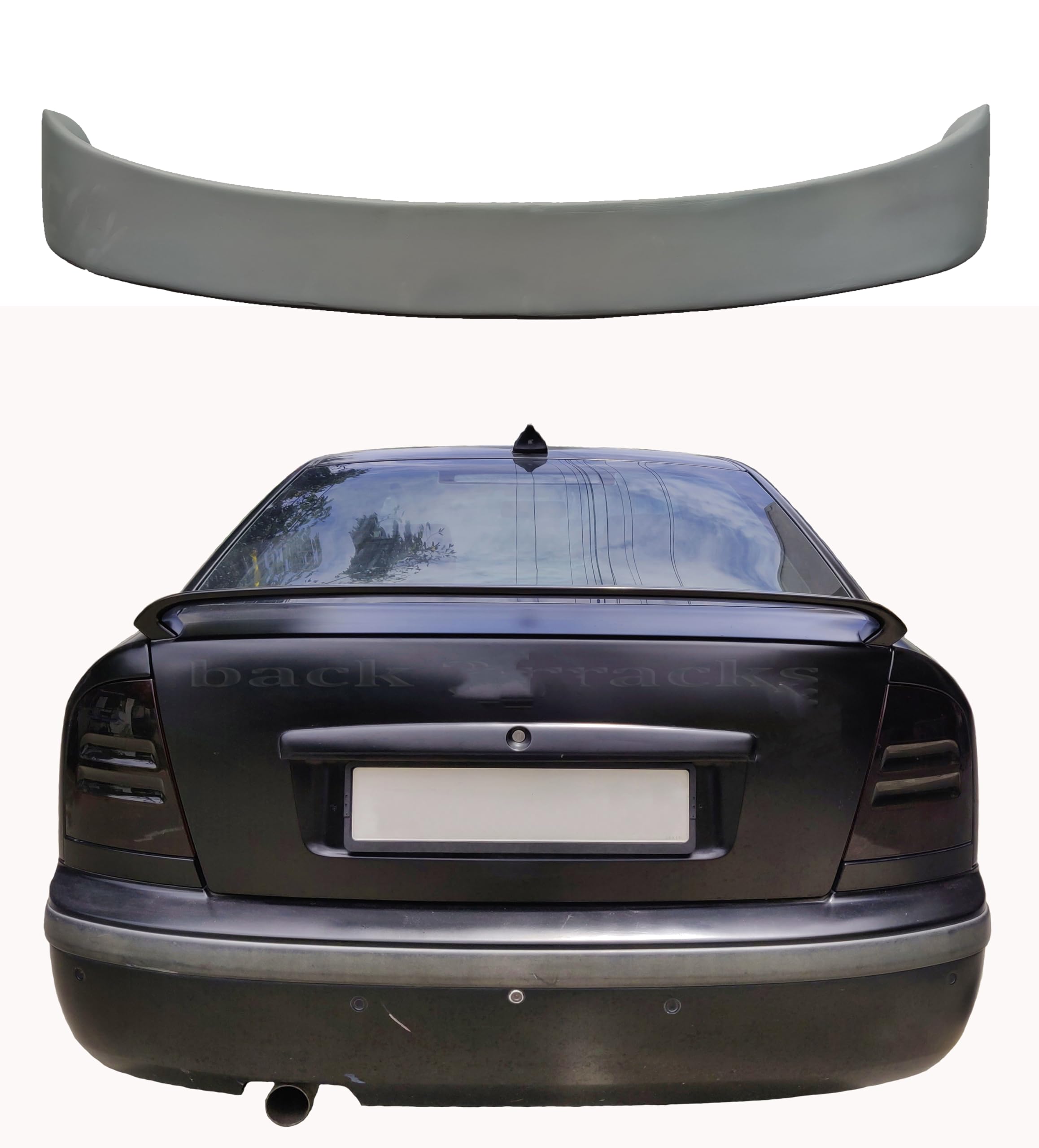 Semi-Finished Compactable for Skoda Octavia (Unpainted Grey) Car Spoiler with Light Weight Fiber Reinforced Plastic (FRP)