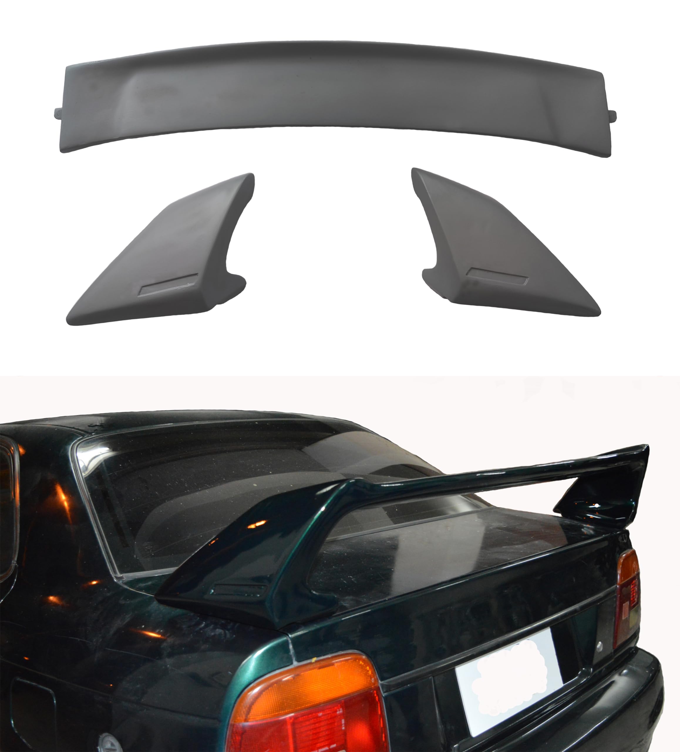Car Spoiler Compatible with Baleno Old Shape (Unpainted - Ps Grey Color) Car Spoiler with Light Weight Fiber Reinforced Plastic (FRP) - Drilling Required.