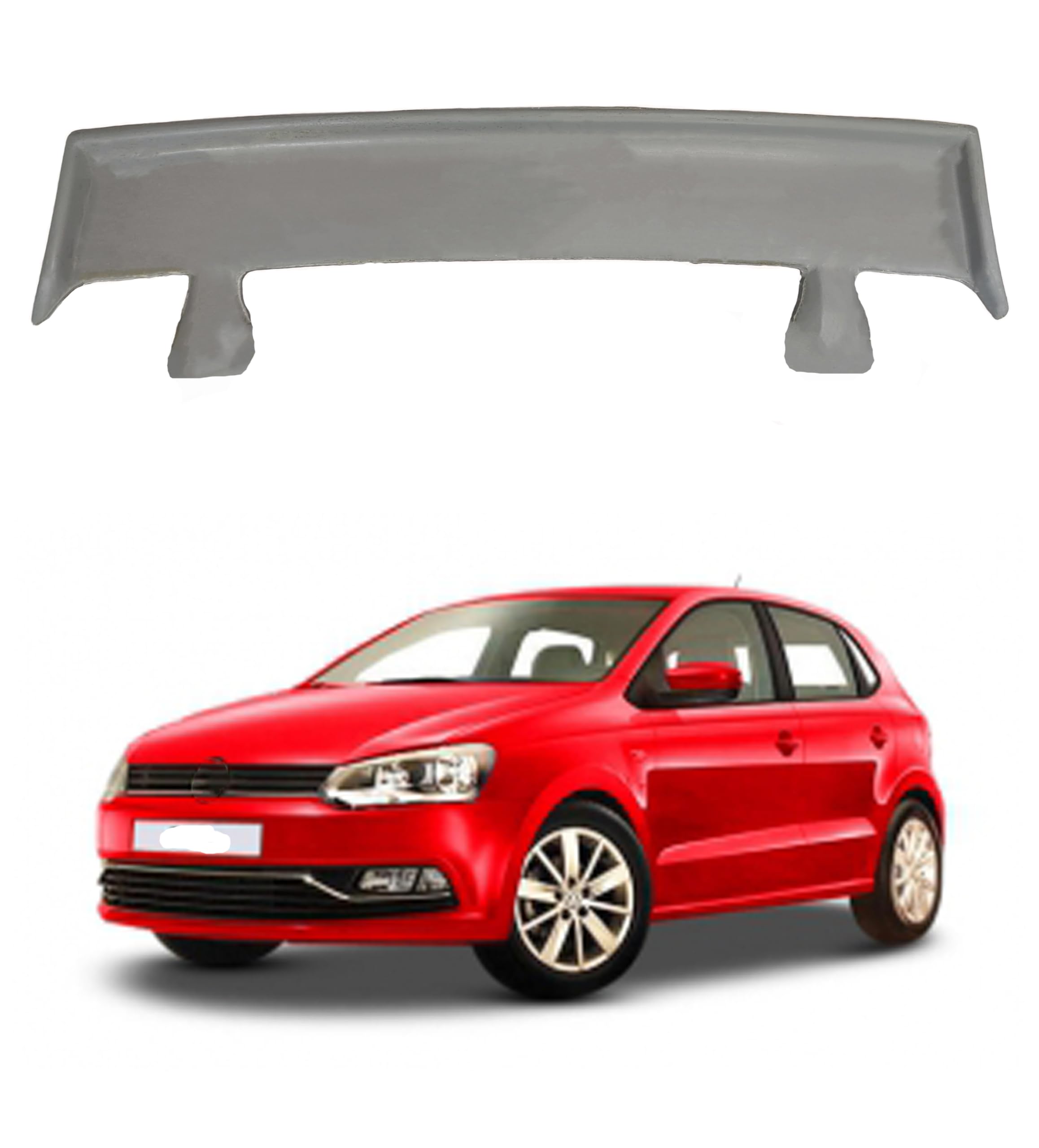 Car Spoiler Compatible to Polo - Semi-Finished (Unpainted) Fiber Reinforced Plastic (FRP)