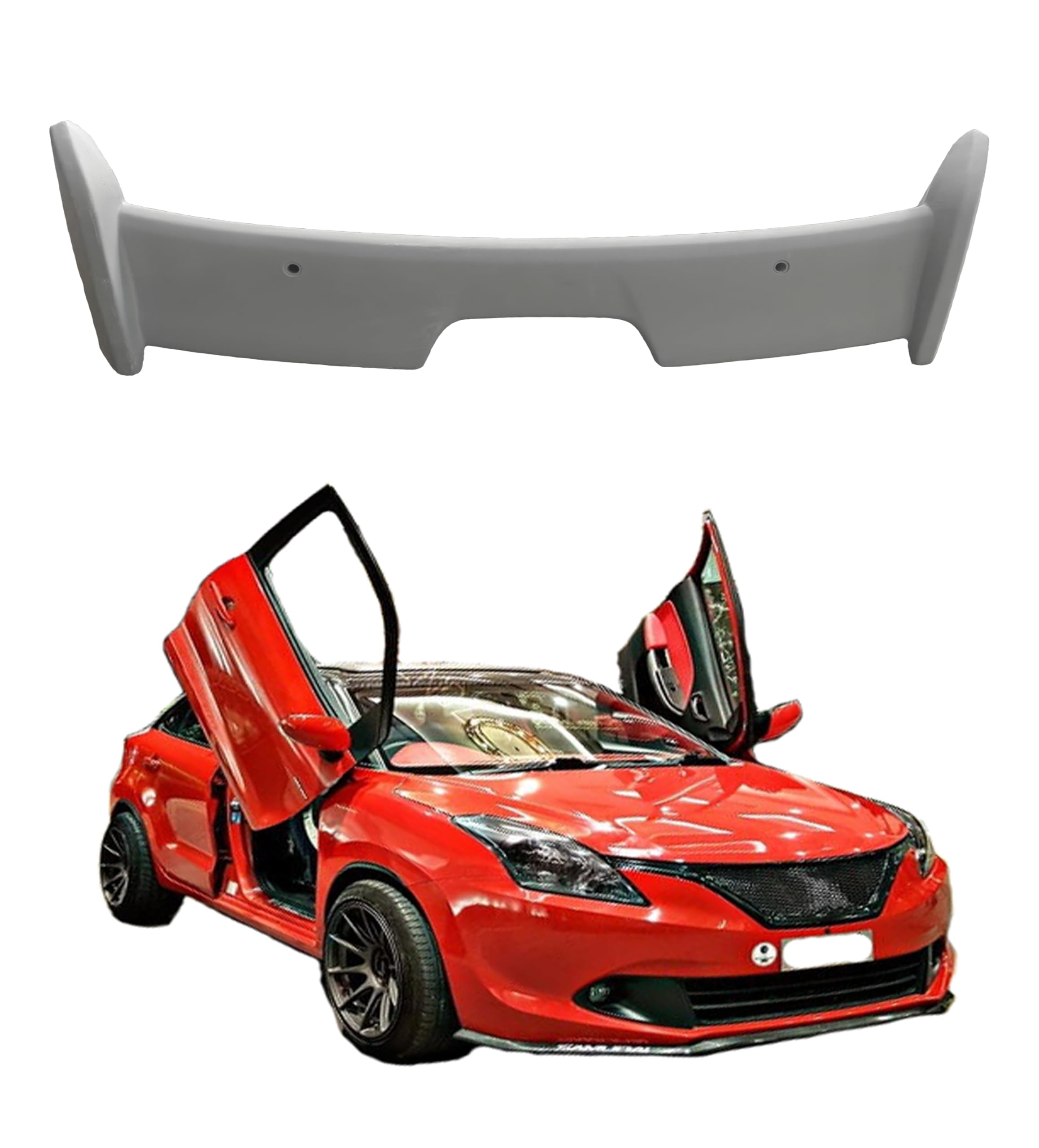Car Spoiler Compatible for Baleno Semi-Finished - Unpainted (FRP) Baleno car Spoiler