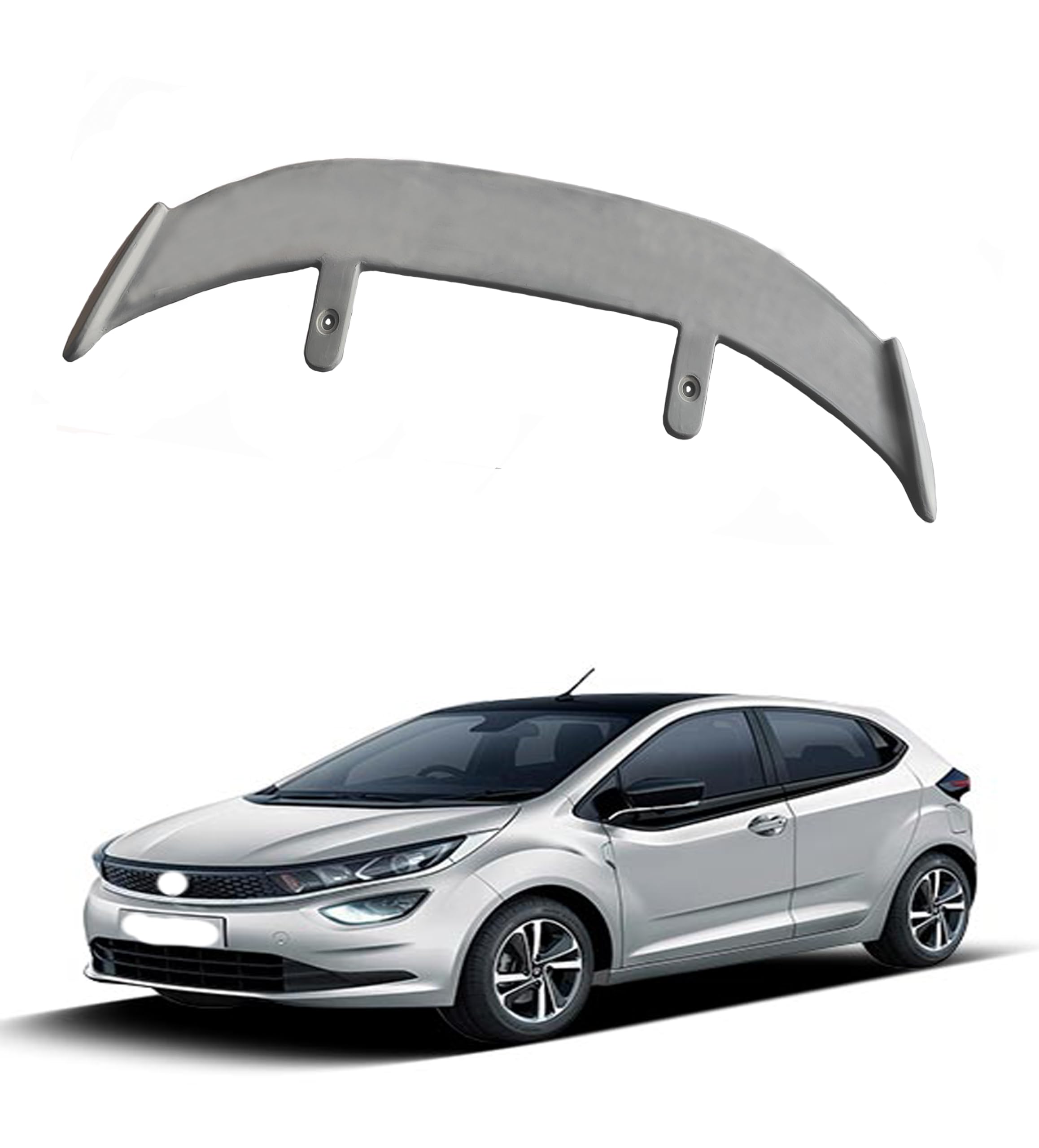 GT Type Sportz Spoiler Semi-Finished (Unpainted Grey) Car Spoiler Fiber Reinforced Plastic (FRP) Compatible with altroz