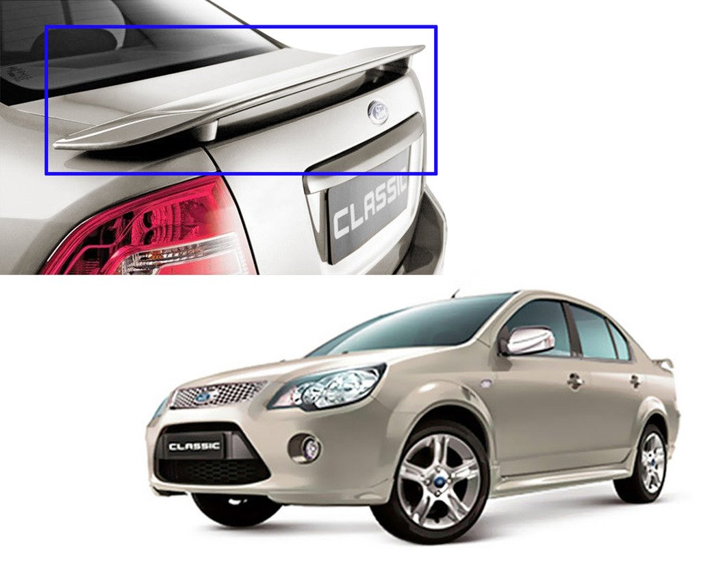 Fiesta Spoiler (Unpainted Grey) Car Spoiler with Light Weight Fiber Reinforced Plastic (FRP) Drilling Reqired