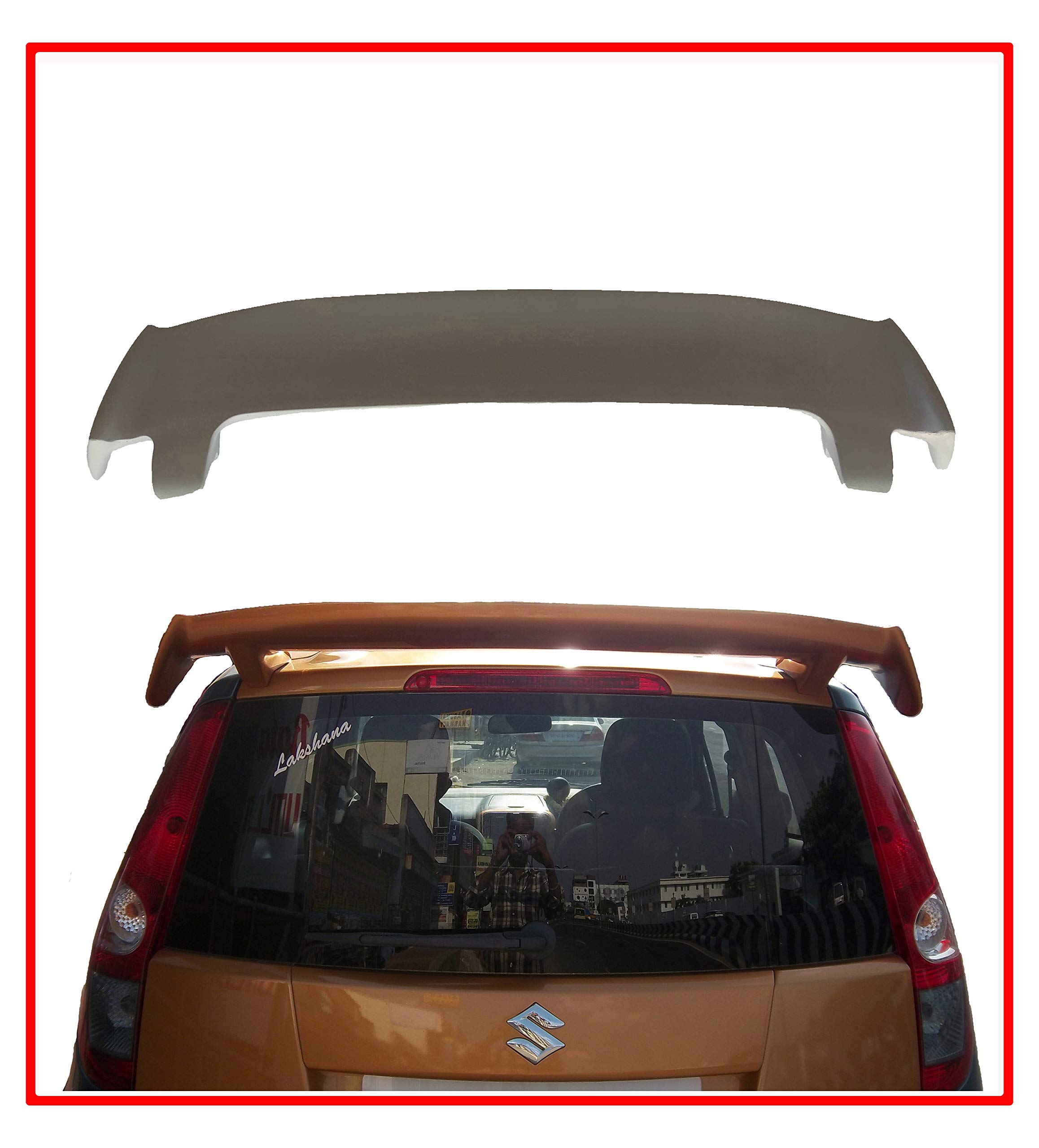 Car Spoiler with Light Weight Compatible with Maruthi Ritz. Semi-Finished Car Spoiler Maruthi Ritz (Unpainted Grey)