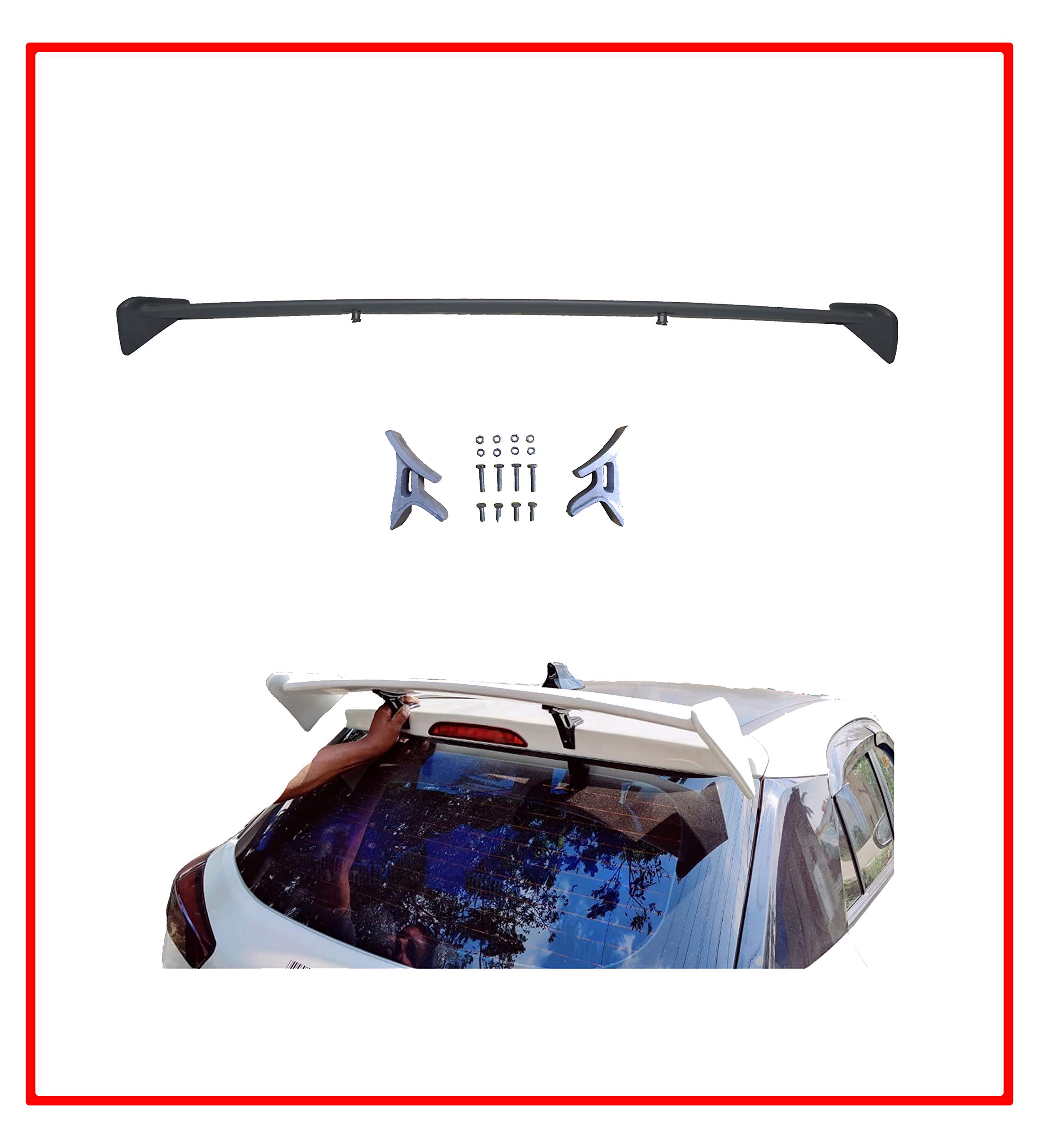 Car Spoiler| Compatible with I 20 Elite|Semi-Finished (Unpainted)| Fiber Reinforced Plastic (FRP)