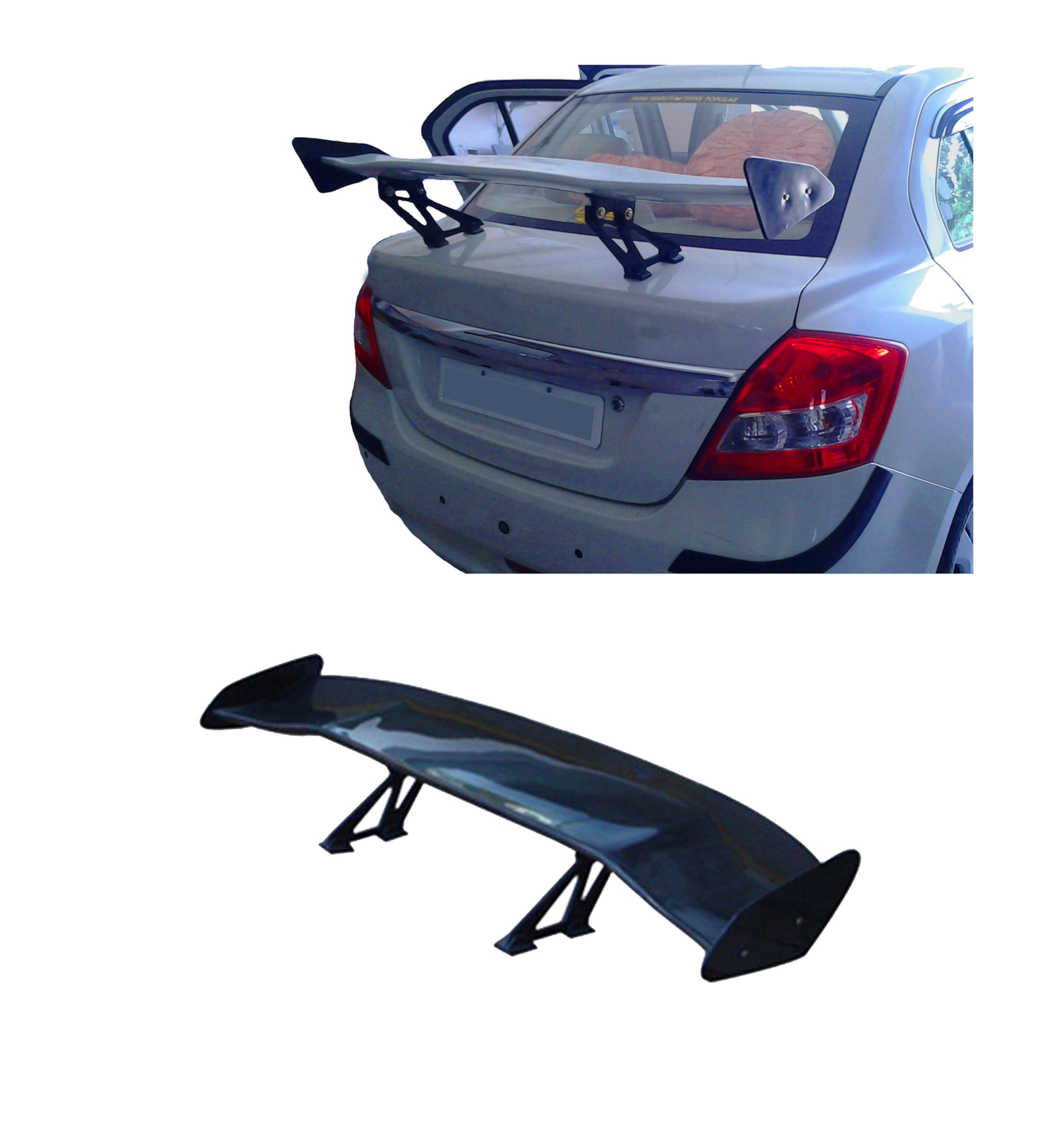 Swift Dzire, Esteem, Ciaz, Baleno, Sx4, Kizashi Gt Type Sports Spoiler Best Gift for new car Owners (Unpainted FRP)