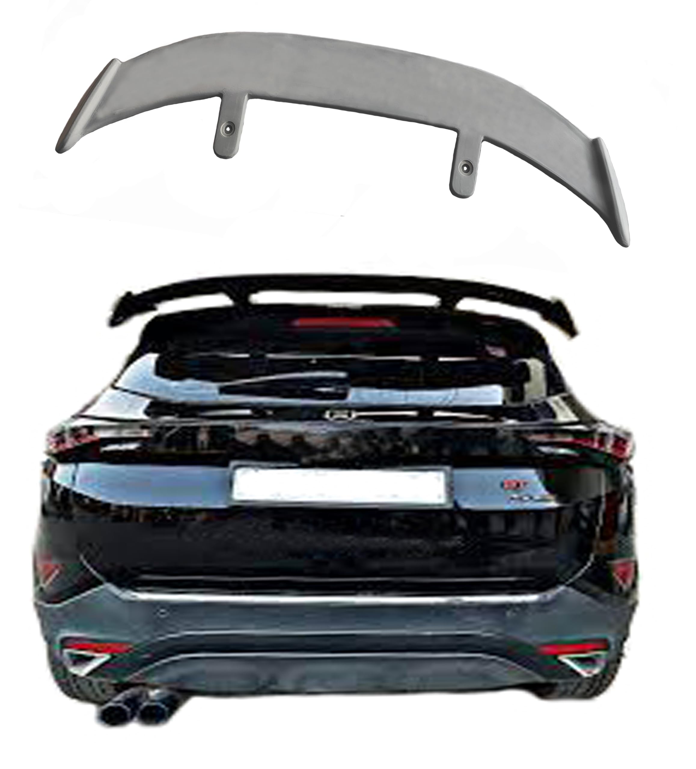 Car Spoiler Compatible with Harrier (Unpainted - Ps Grey Color) Monster car Spoiler - Fiber Reinforced Plastic (FRP) - Drilling Required.