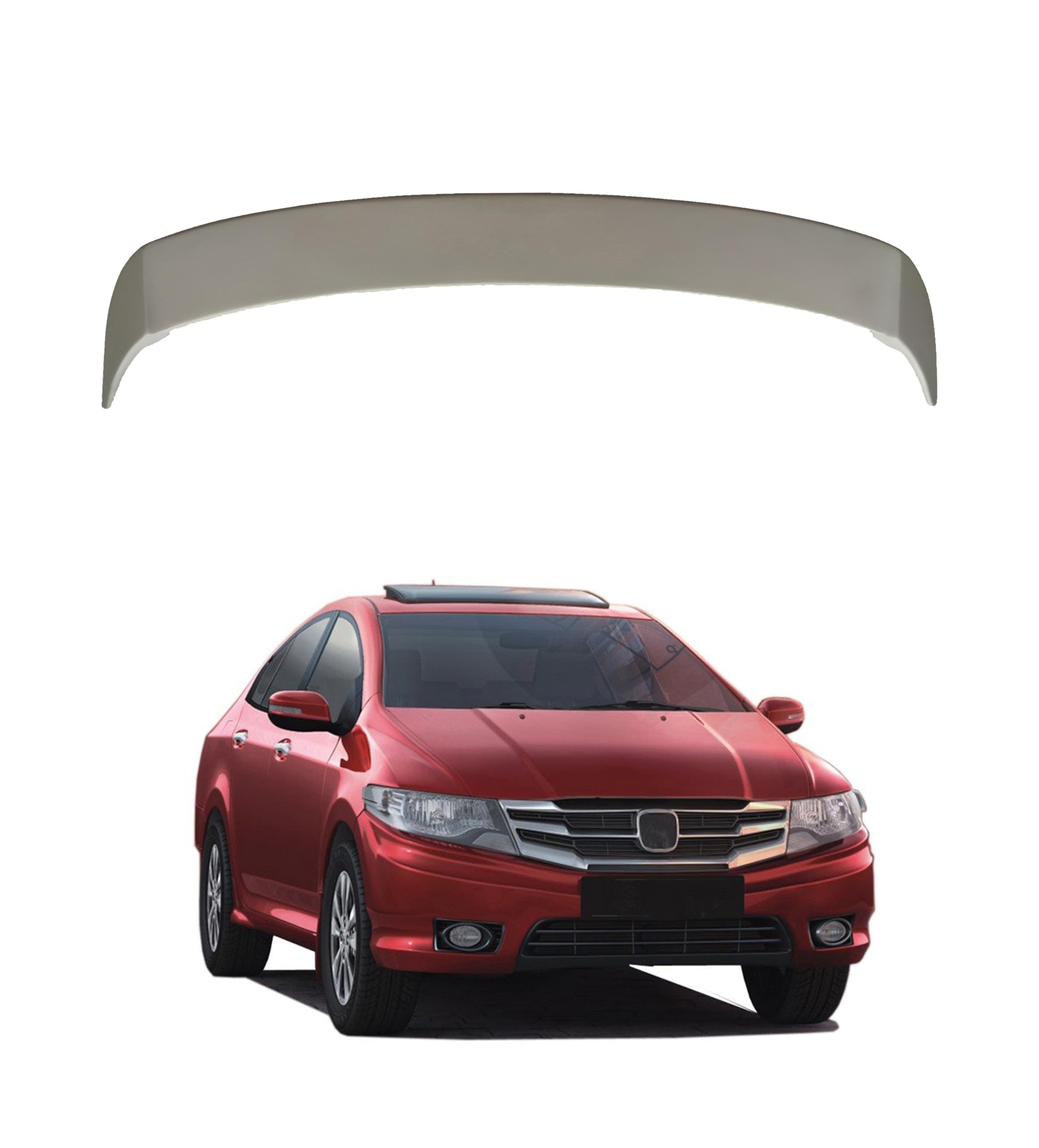 Car Spoiler Compatible with City 2011(Unpainted - Ps Grey Color) Car Spoiler with Light Weight Fiber Reinforced Plastic (FRP) Drilling Required.