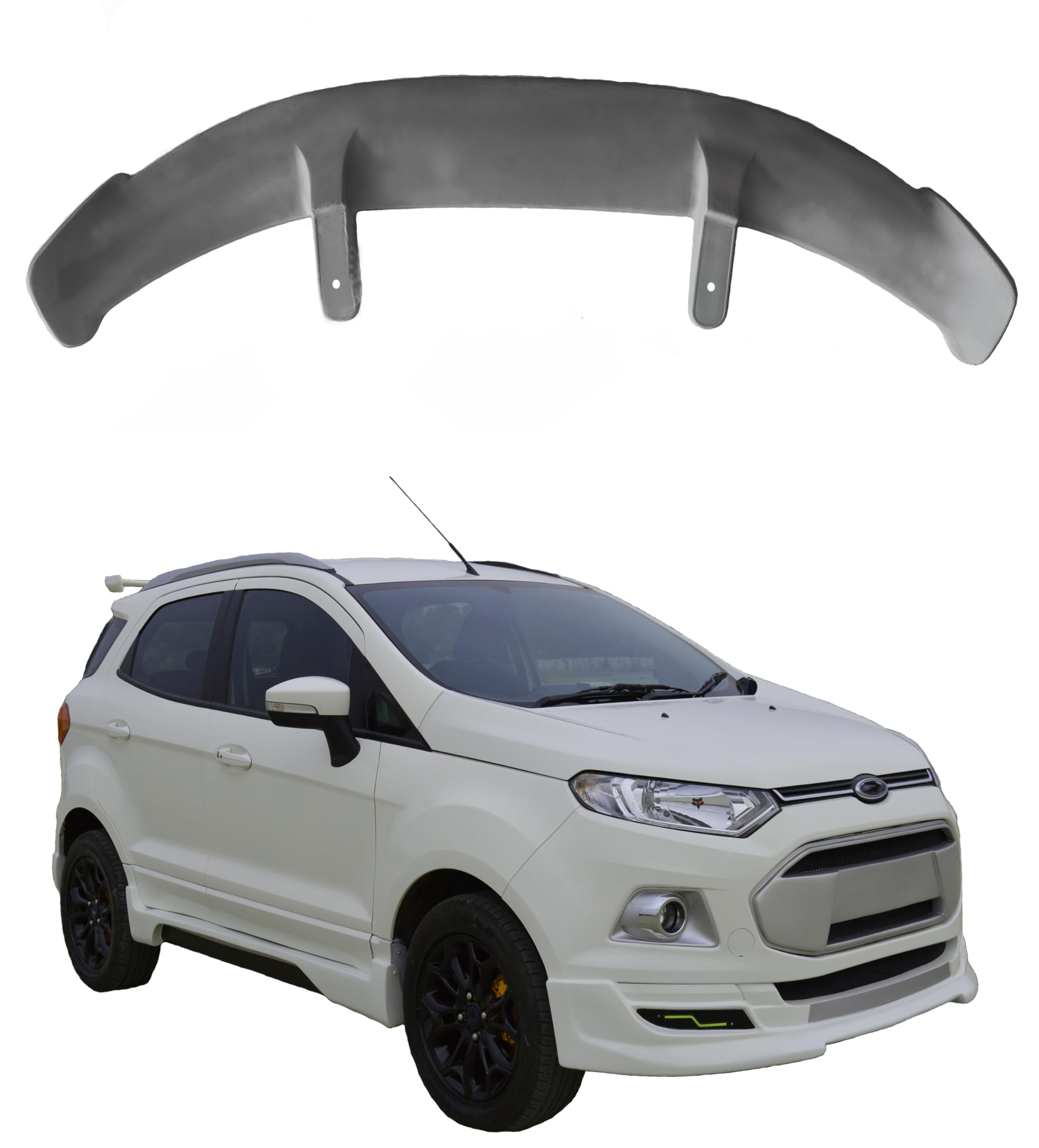 Car Spoiler Compatible to Eco-Sports Semi-Finished (Unpainted) Fiber Reinforced Plastic (FRP)