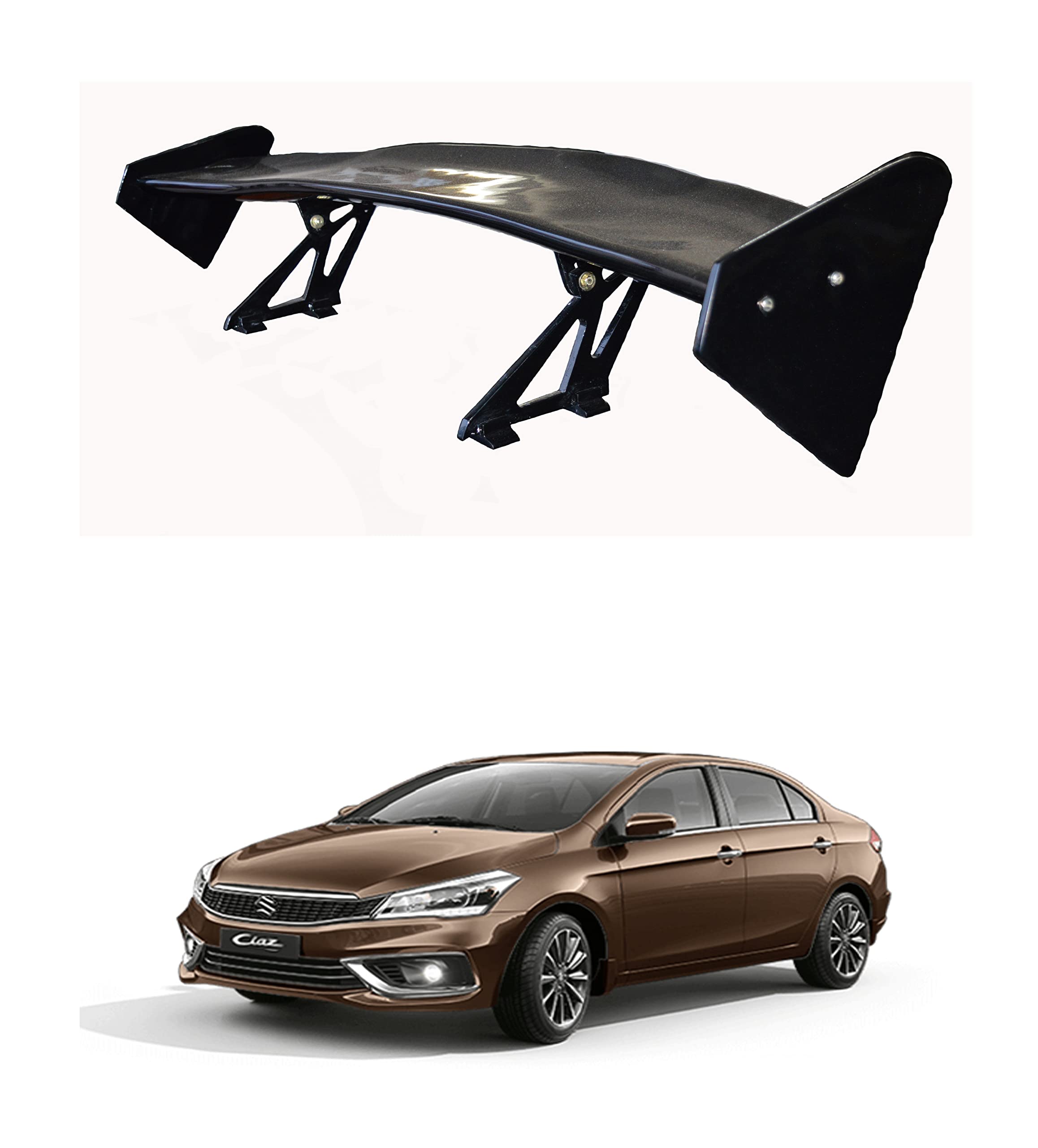 Car Spoiler Compatible with Maruthi Ciaz (Unpainted - Ps Grey Color) Car Spoiler with Light Weight Fiber Reinforced Plastic (FRP) Drilling Required.
