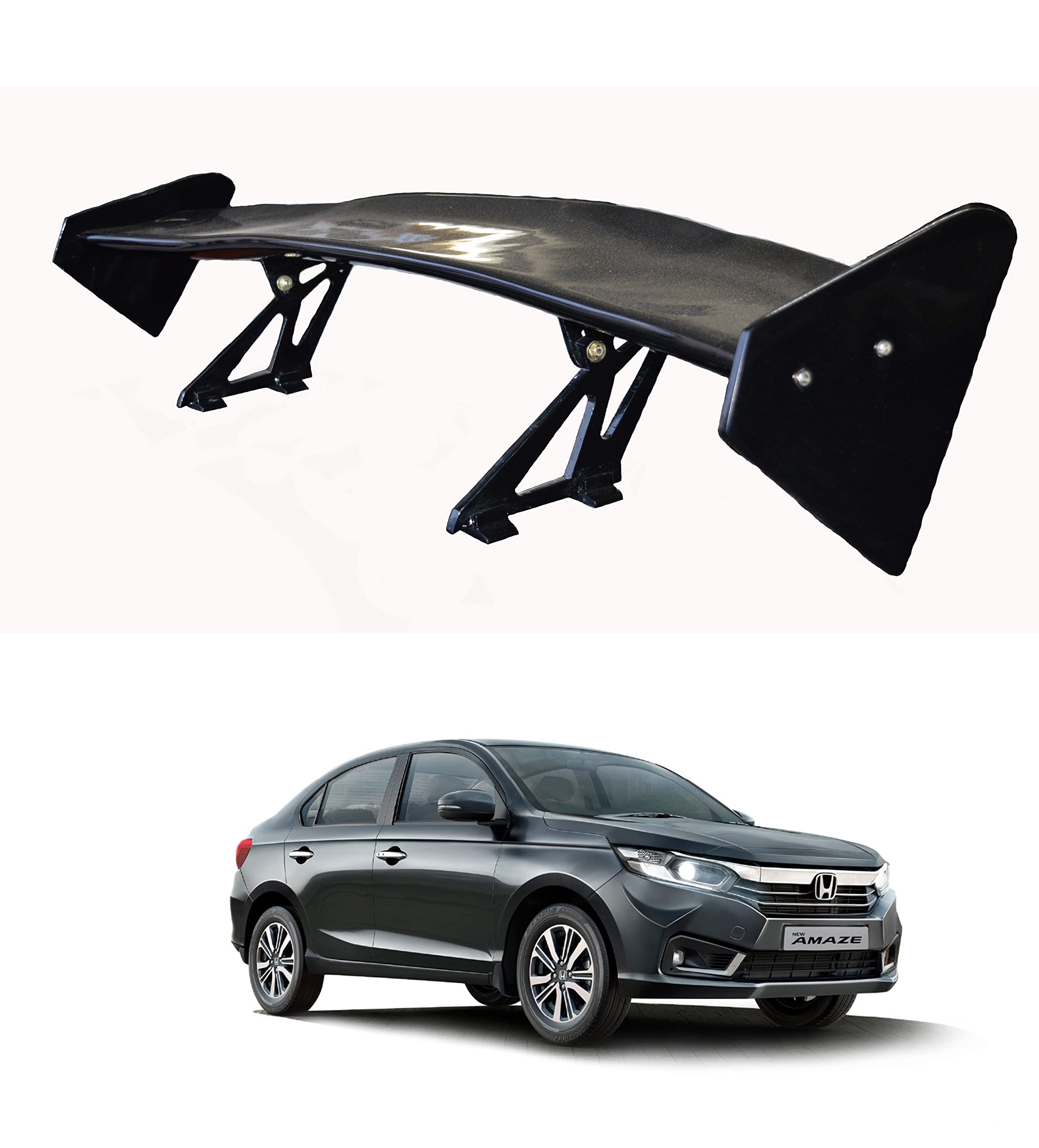 Car Spoiler Compatible with Amaze (Unpainted - Ps Grey Color) Car Spoiler with Light Weight Fiber Reinforced Plastic (FRP) Drilling Required.