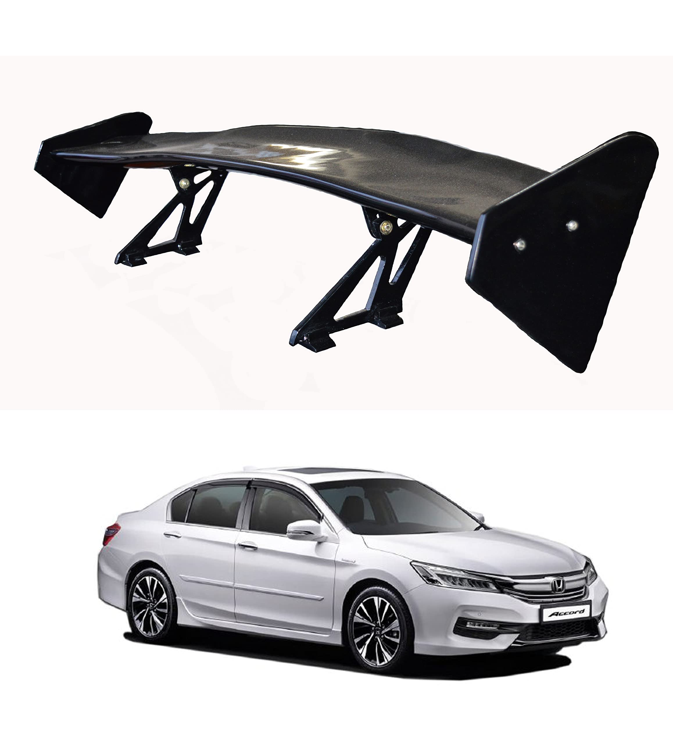 Car Spoiler Compatible with Accord (Unpainted - Ps Grey Color) Car Spoiler with Light Weight Fiber Reinforced Plastic (FRP) Drilling Required.