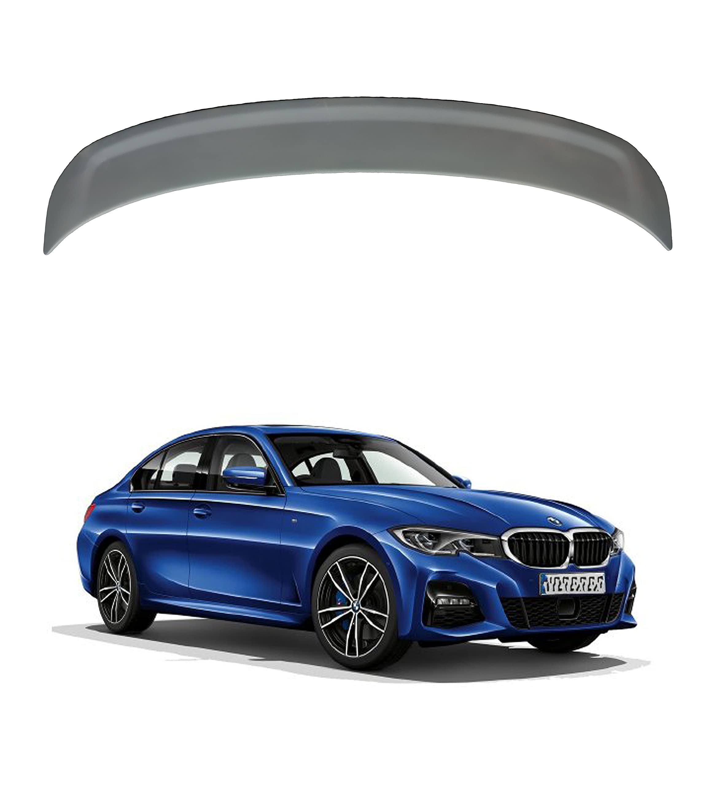 Car Spoiler Compatible with BMW 320 d (Unpainted - Ps Grey Color) Car Spoiler with Light Weight Fiber Reinforced Plastic (FRP) Drilling Required.