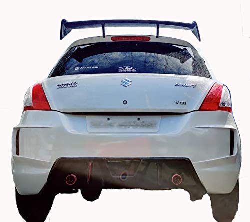 Car Spoiler Sporty Look GT Racing Type Rear Wing Spoiler Compatible with Swift. Semi-Finished Swift (2011to 2017)(Unpainted Grey)