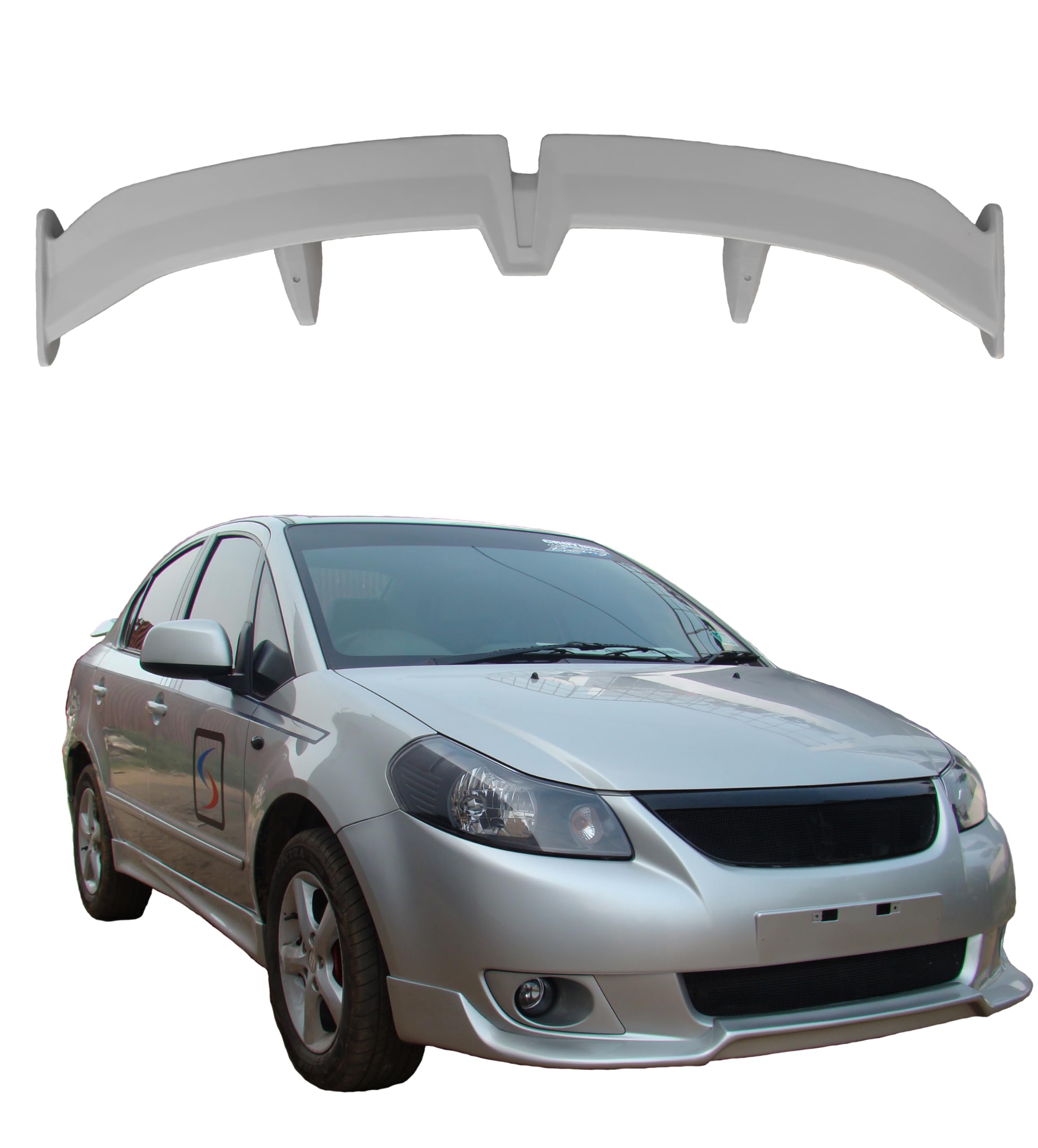 Car Spoiler Compatible for sx4 Semi-Finished - Unpainted (FRP)  Spoiler