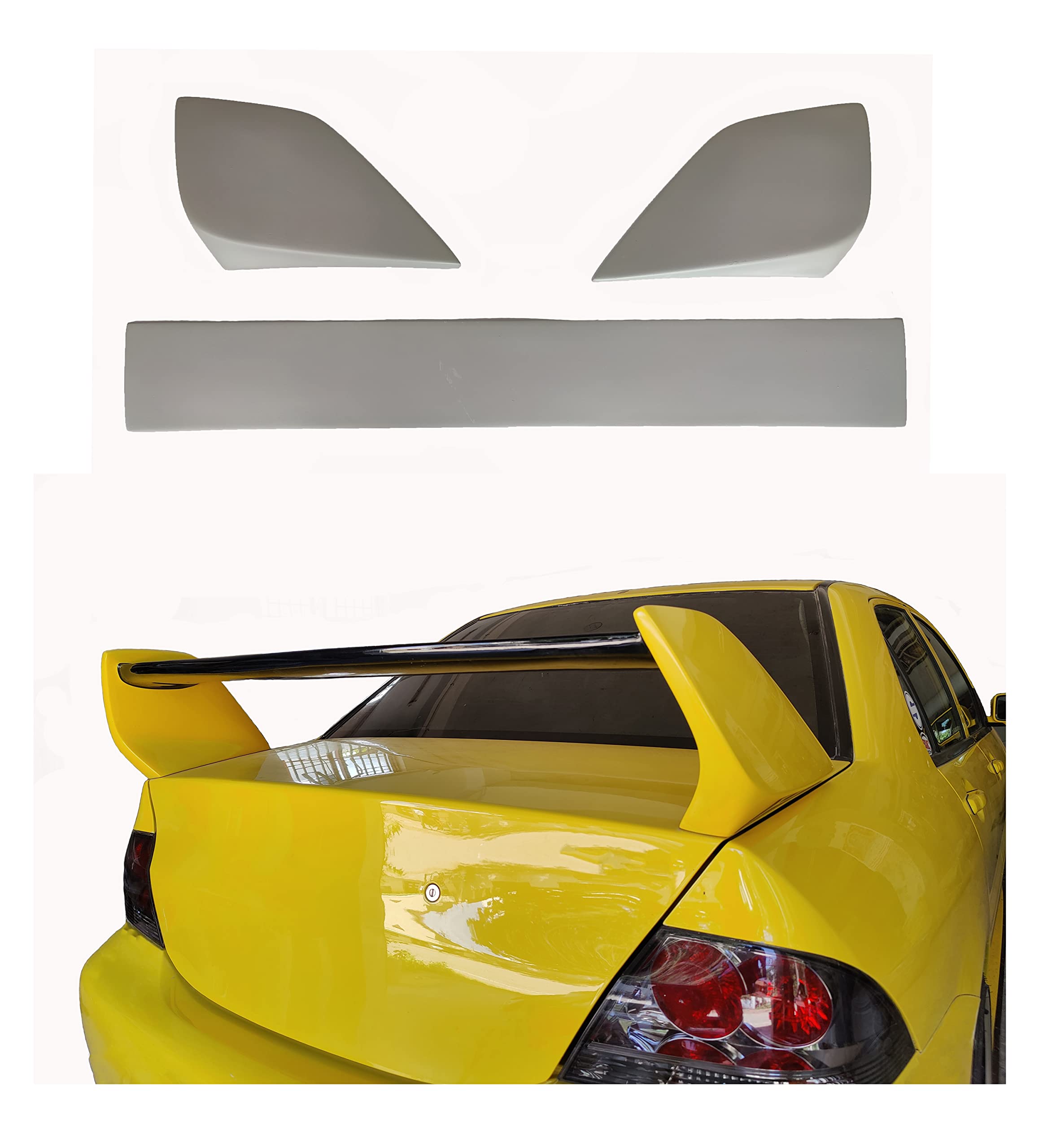 Car Spoiler Compatible with Cedia (Unpainted - Ps Grey color) Car Spoiler with Light Weight Fiber Reinforced Plastic (FRP) - Drilling Required.