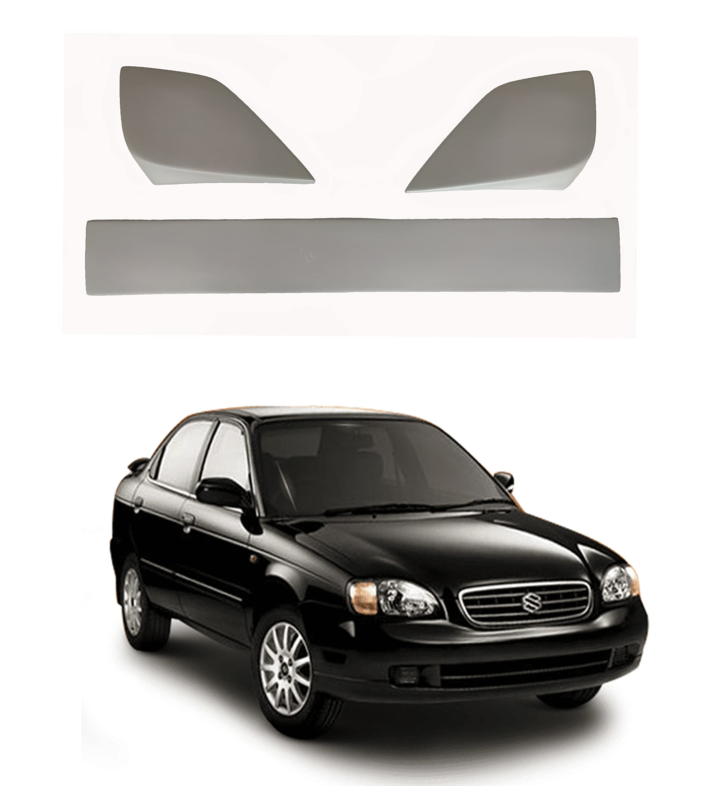 Car Spoiler Compatible with Baleno (Unpainted - Ps Grey Color) Car Spoiler with Light Weight Fiber Reinforced Plastic (FRP) - Drilling Required.