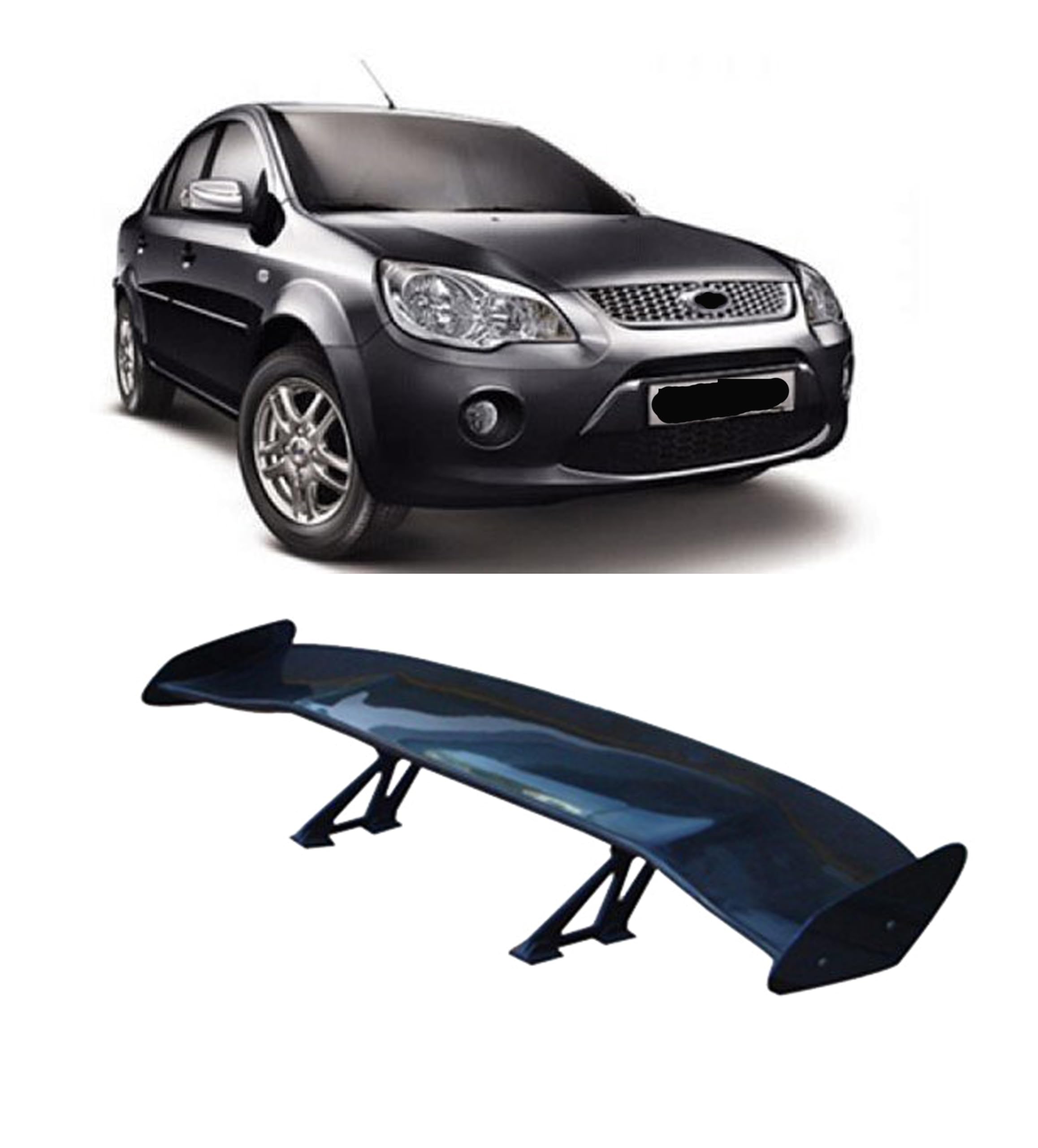 Car Spoiler Compatible with Fiesta (Unpainted - Ps Grey Color) Fiber Reinforced Plastic (FRP) Drilling Required. Best Diwali Gift for Car Lovers