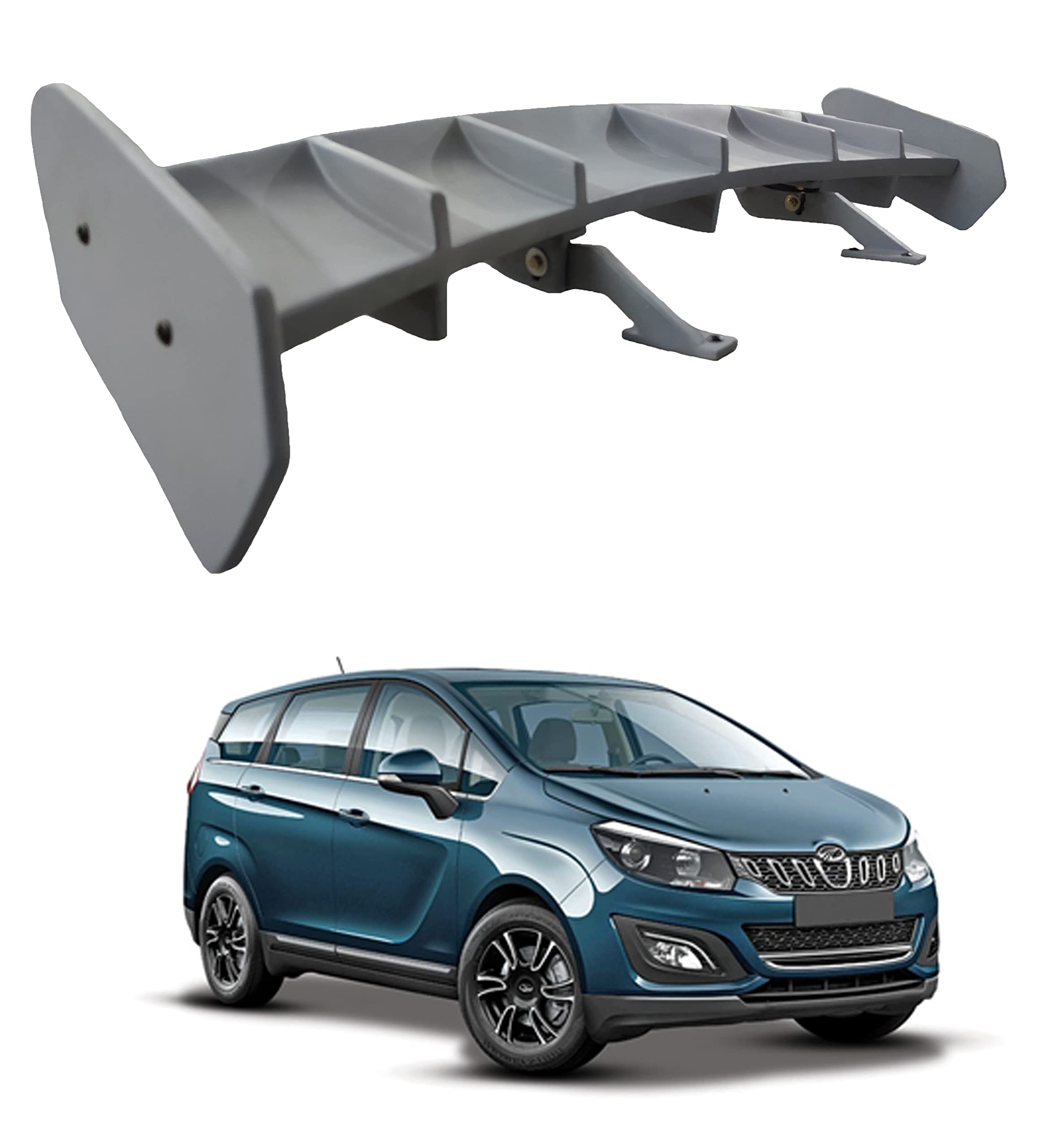 Car Spoiler Compatible with Mahindra Marazzo(Unpainted - Ps Grey Color) Car Spoiler with Light Weight Fiber Reinforced Plastic (FRP) Drilling Required.