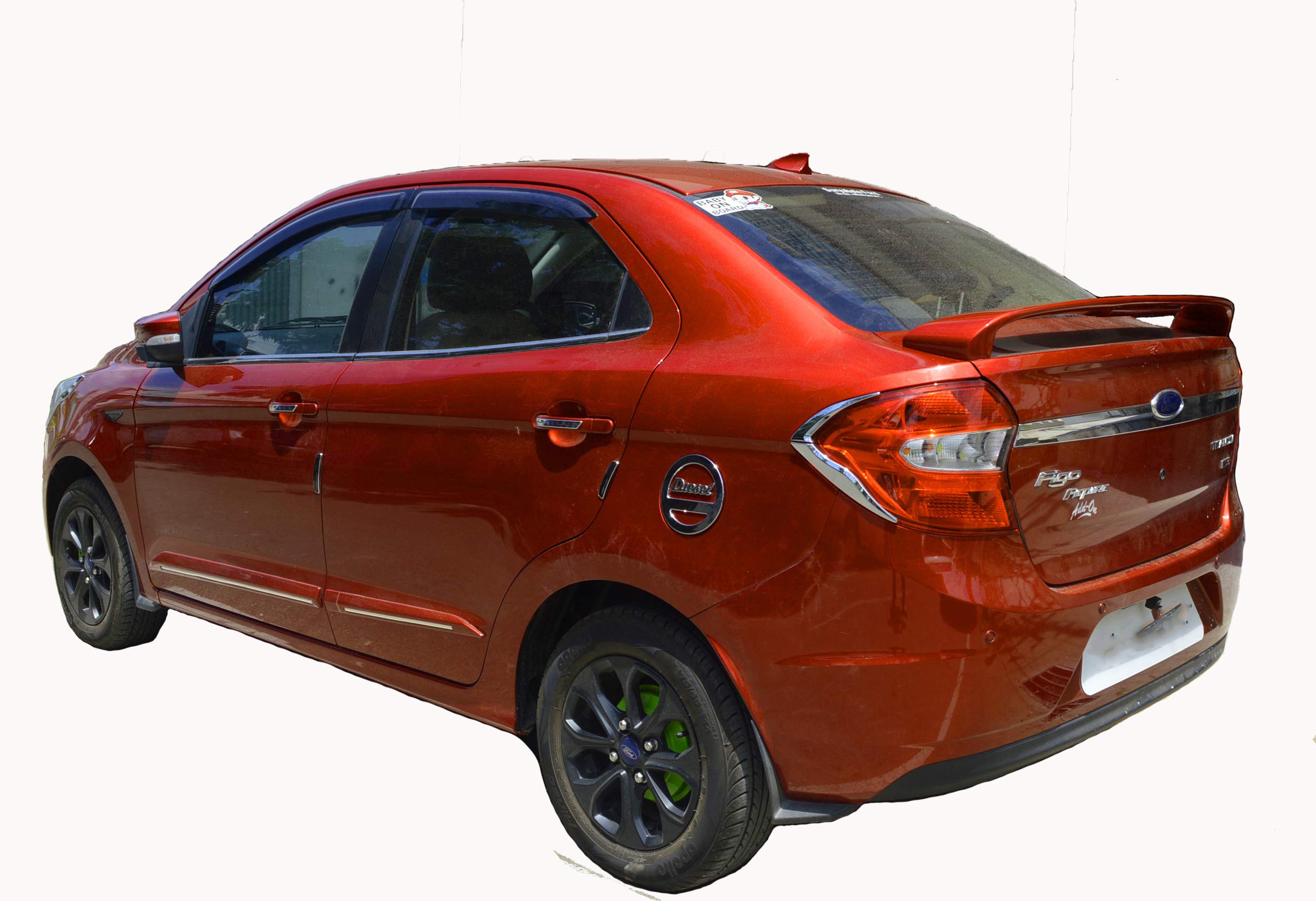 Car Spoiler Compatible with Figo Aspire. Semi-Finished Car Spoiler Ford Figo Aspire (Unpainted Grey) Drilling Required.