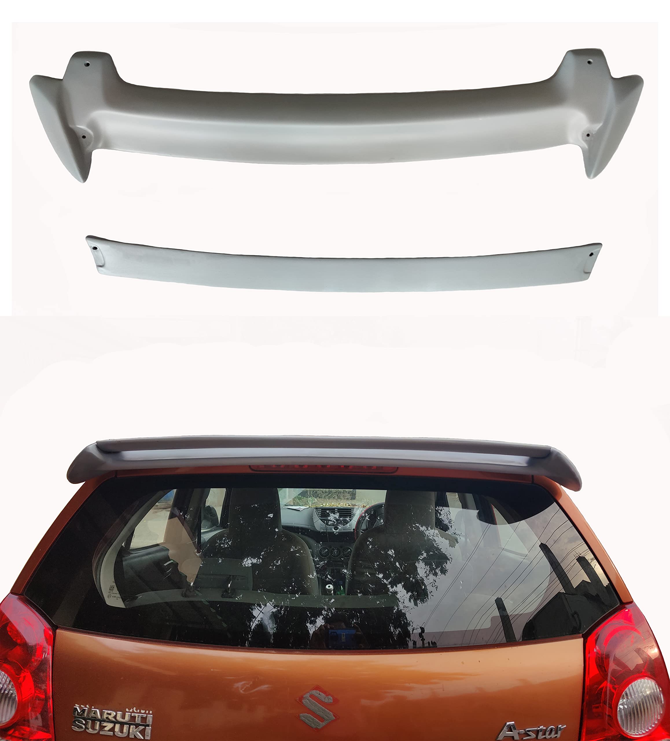 Car Spoiler Compatible with Maruthi ASTAR (Unpainted - Ps Grey Color) Car Spoiler with Light Weight Fiber Reinforced Plastic (FRP) - Drilling Required.