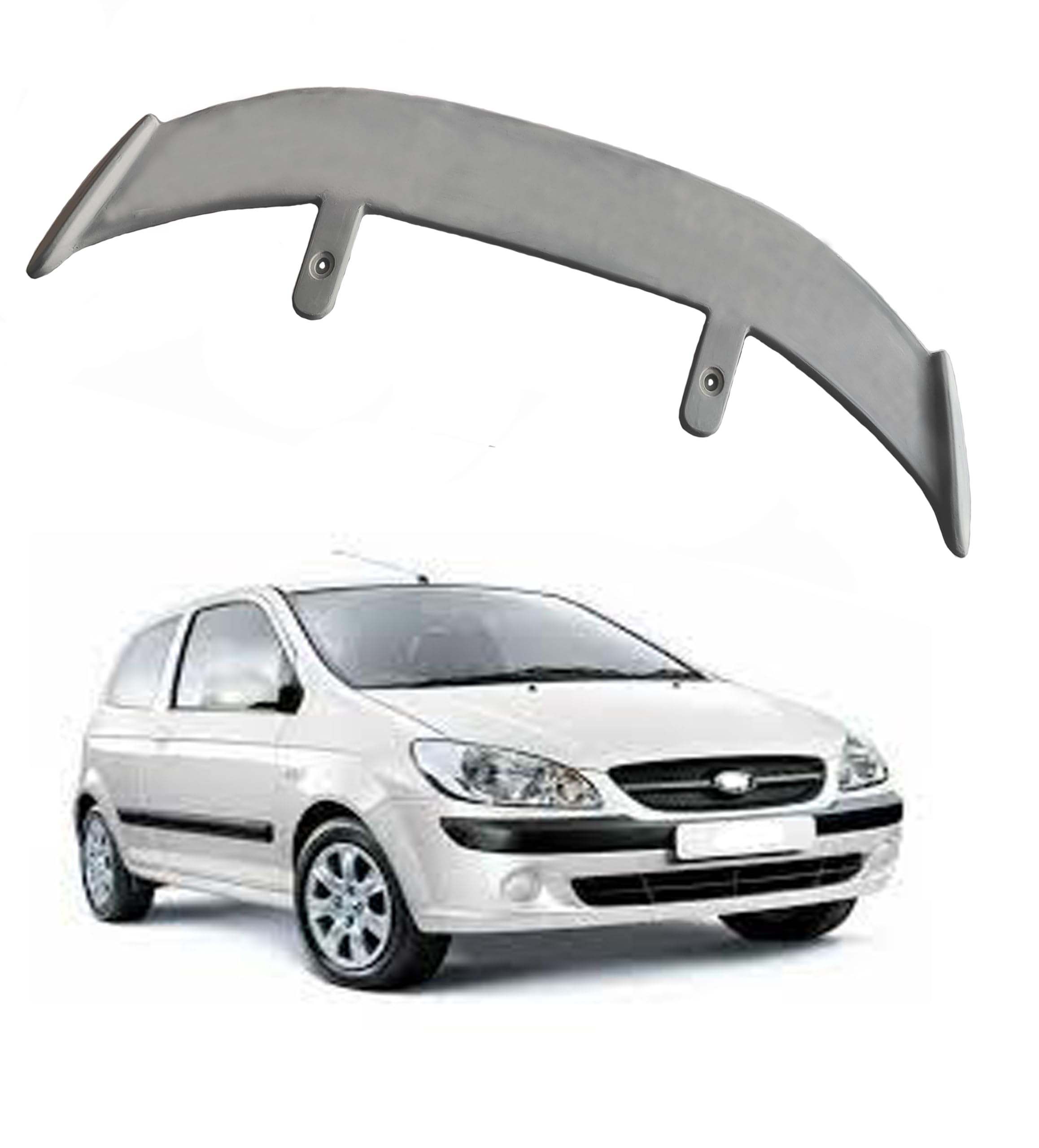 GT Type Sportz Spoiler Semi-Finished (Unpainted Grey) Car Spoiler Fiber Reinforced Plastic (FRP) Compatible with Getz