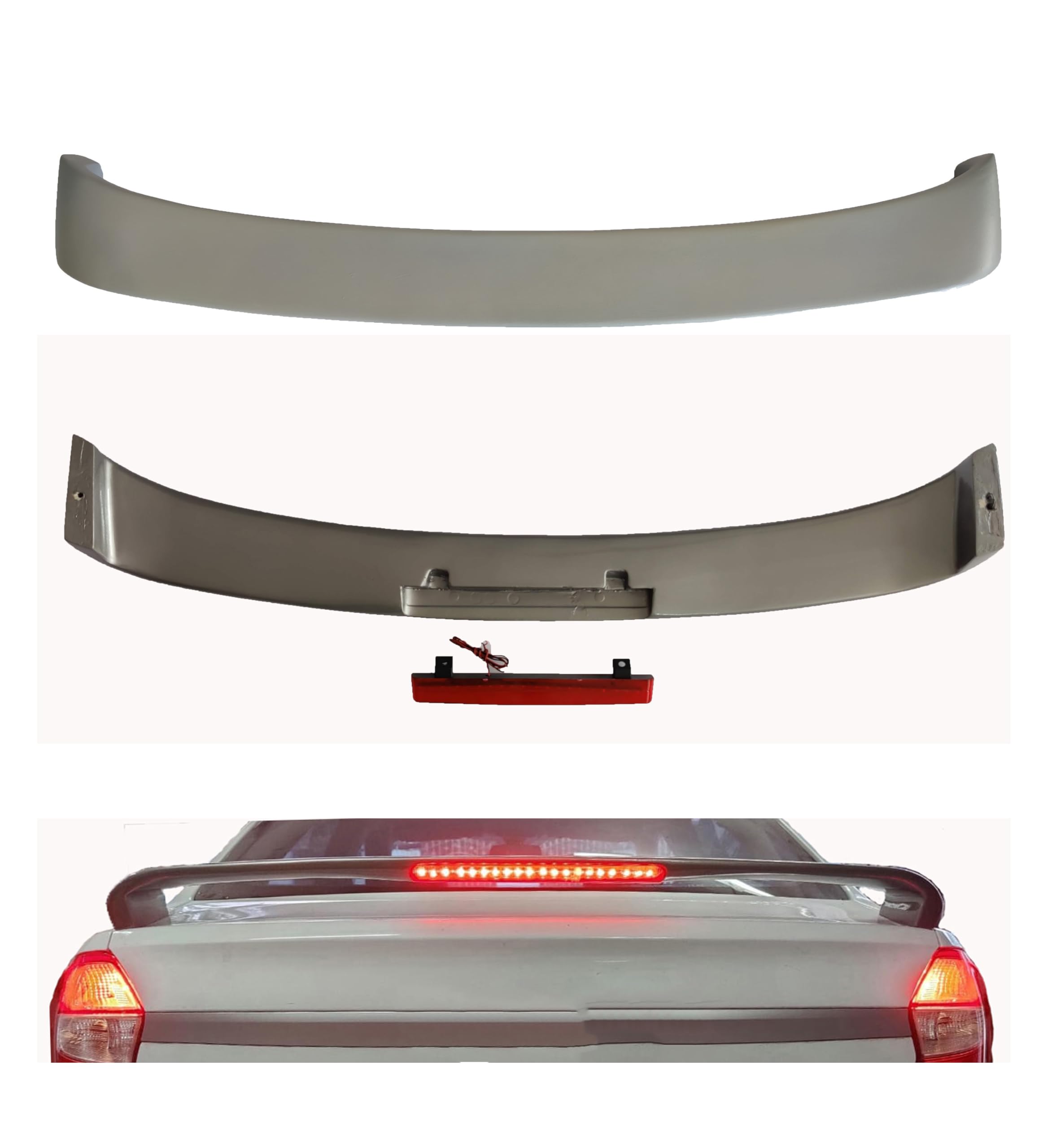 Car Spoiler Compatible to Figo Aspire-Lancer Semi-Finished (Unpainted) Fiber Reinforced Plastic (FRP)