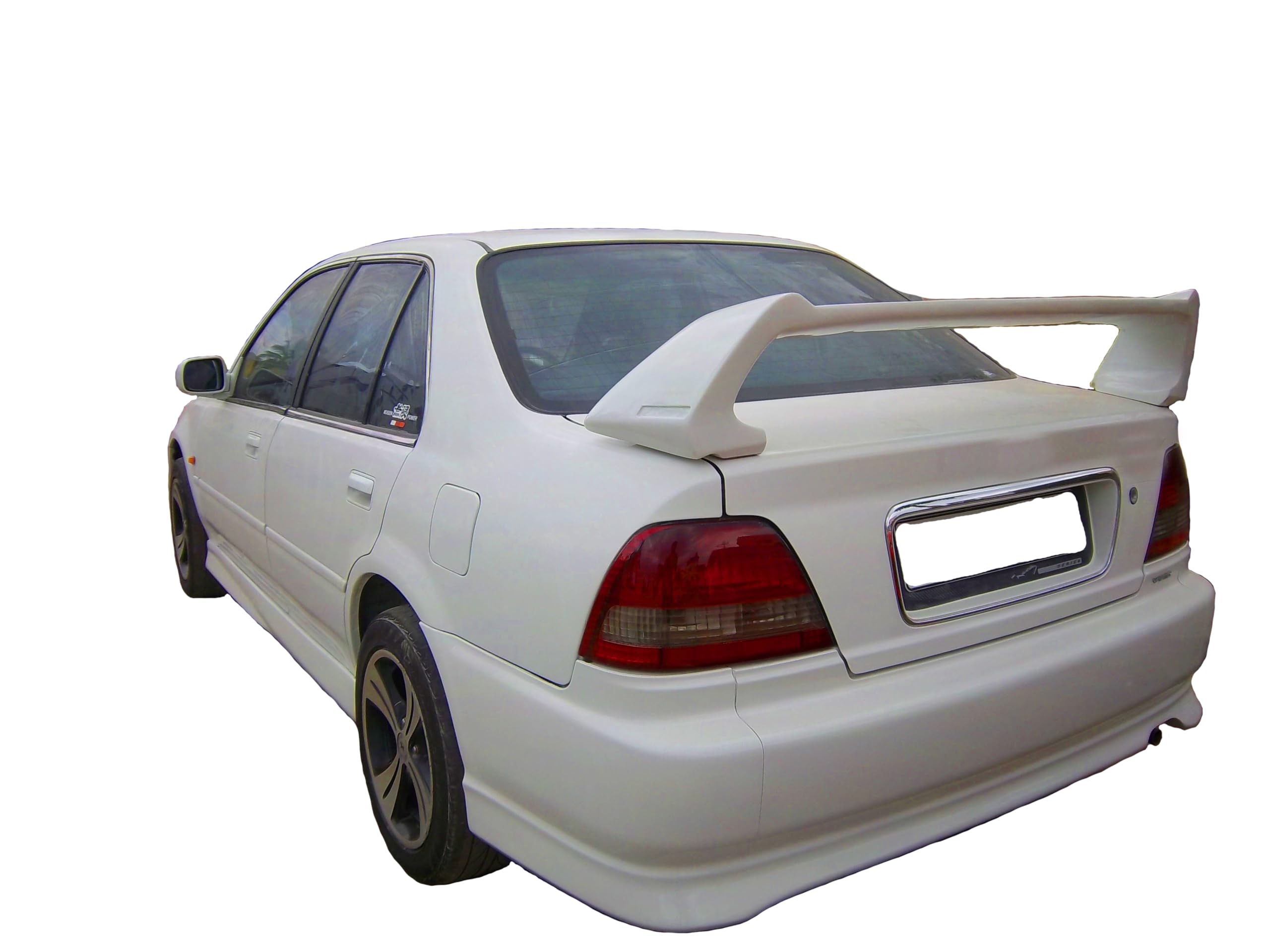 Car Spoiler Compatible with Honda City 2000 Model (Unpainted - Ps Grey Color) Car Spoiler with Light Weight Fiber Reinforced Plastic (FRP) - Drilling Required.