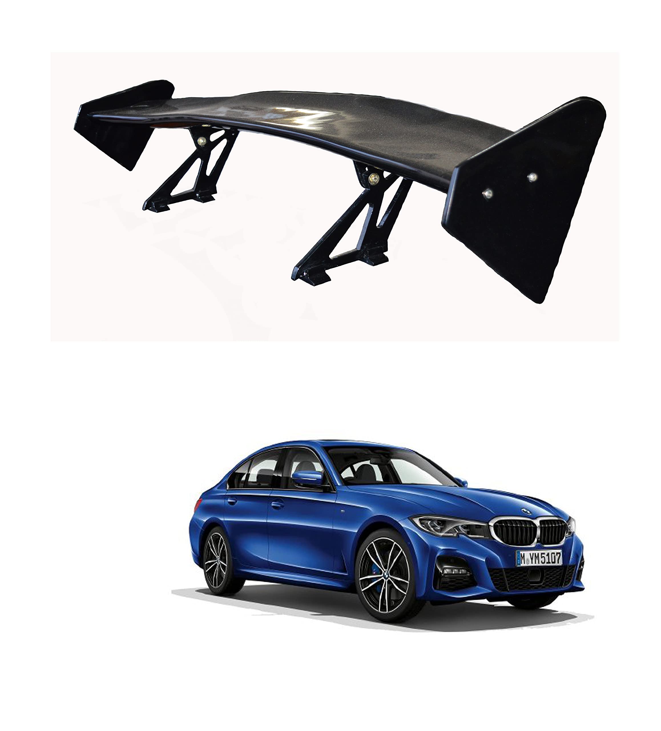 Car Spoiler Compatible with BMW (Unpainted - Ps Grey Color) Car Spoiler with Light Weight Fiber Reinforced Plastic (FRP) Drilling Required.
