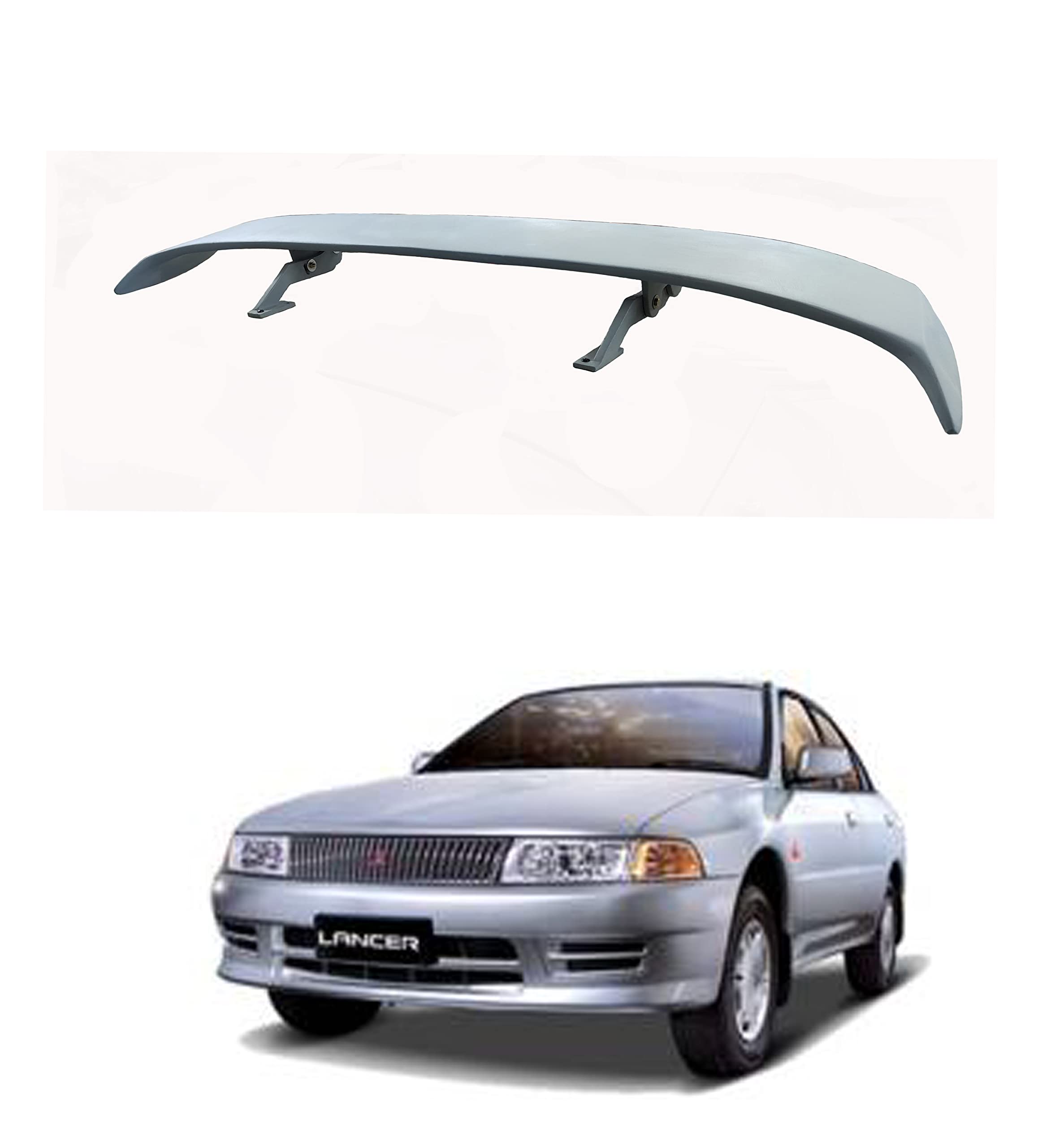 Car Spoiler Compatible with Lancer (Unpainted - Ps Grey Color) Car Spoiler with Light Weight Fiber Reinforced Plastic (FRP) - Drilling Required.