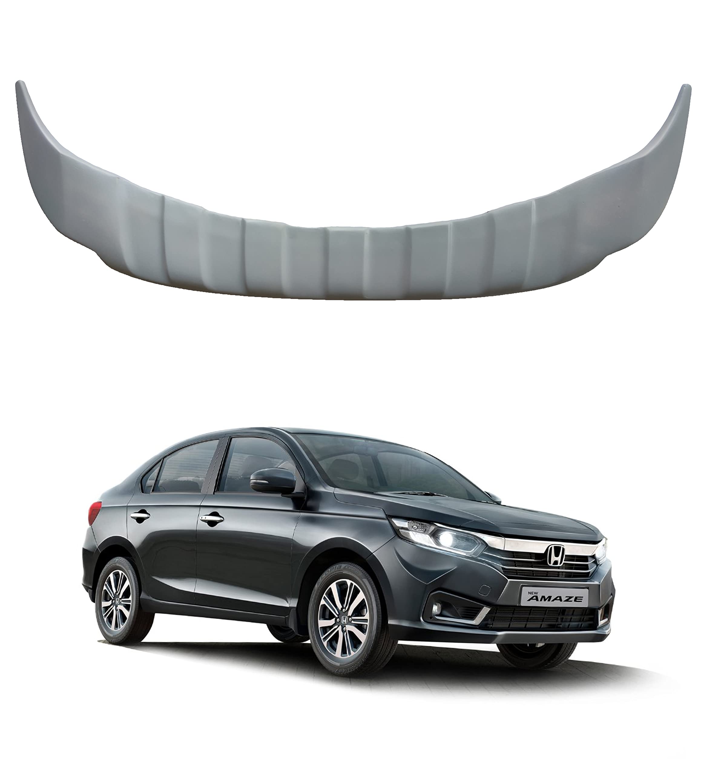 Car Spoiler Compatible with Honda Amaze (Unpainted - Ps Grey color) Car Spoiler with Light Weight Fiber Reinforced Plastic (FRP) Drilling Required.