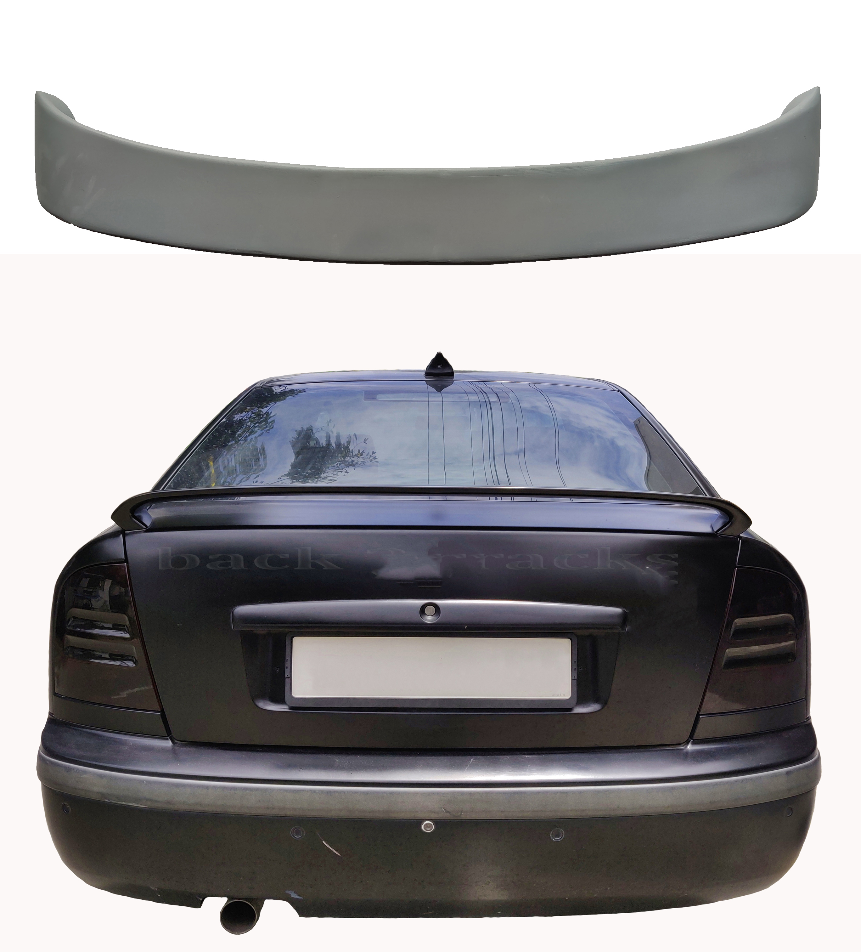 Semi-Finished Compactable for Skoda Octavia (Unpainted Grey) Car Spoiler with Light Weight Fiber Reinforced Plastic (FRP)