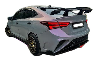 GT Type Sportz Spoiler Semi-Finished (Unpainted Grey) Car Spoiler Fiber Reinforced Plastic (FRP) Compatible with Benz Cars