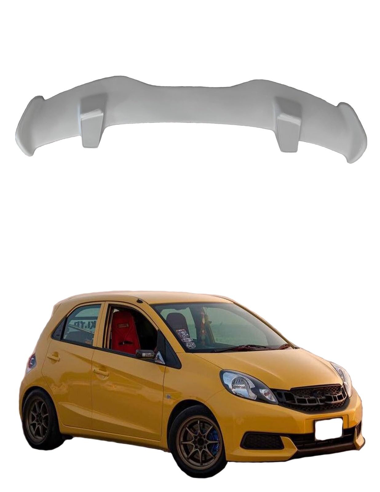 Car Spoiler Compatible for  Brio  Semi-Finished - Unpainted (FRP) Brio car Spoiler