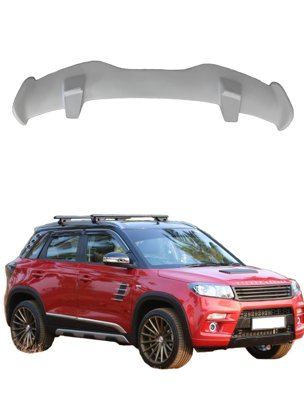 Car Spoiler Compatible for  Brio  Semi-Finished - Unpainted (FRP) Brio car Spoiler